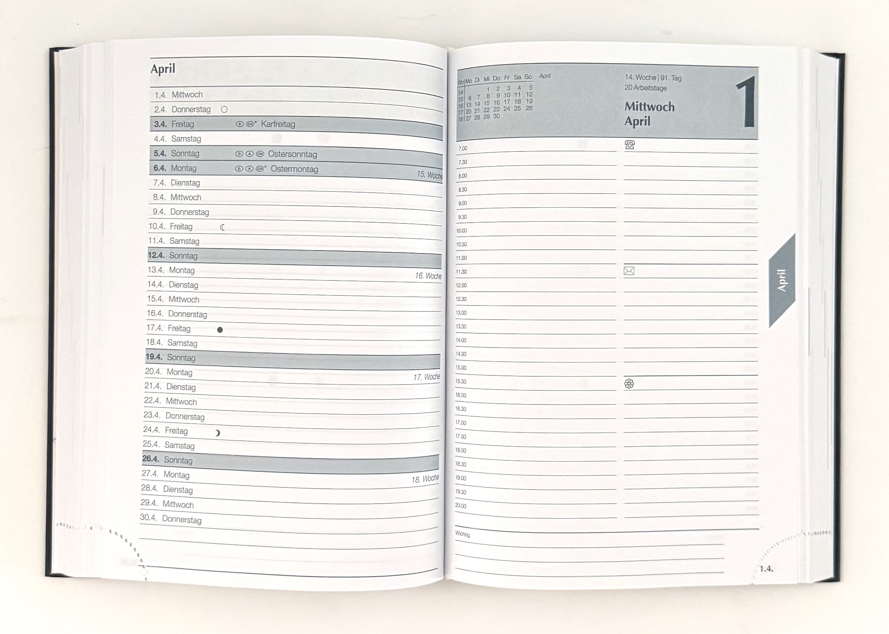 Produktbild Kalender-Buch A5 Juli 2025 - Dezember 2026 blau 3 von 3