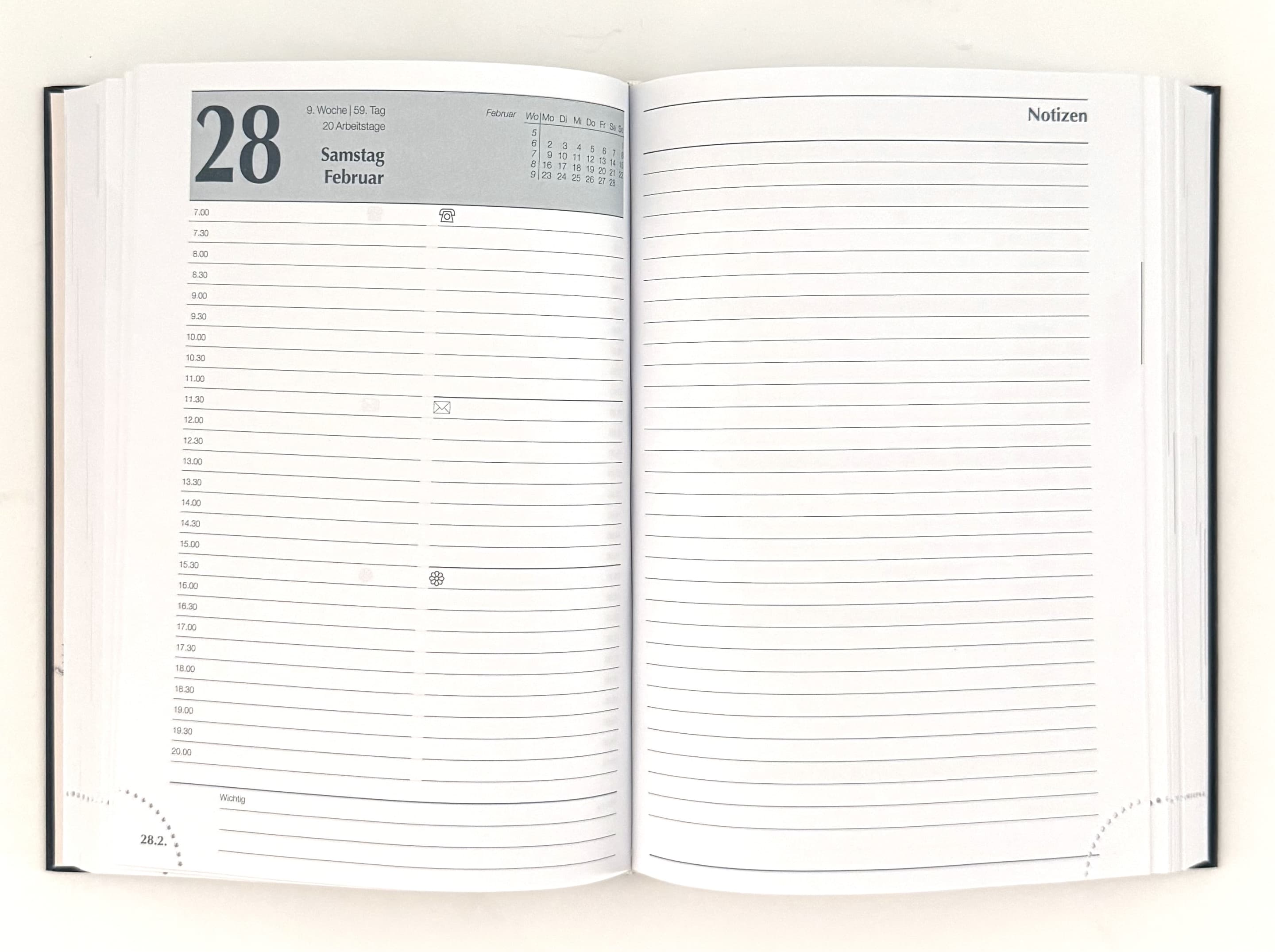 Produktbild Kalender-Buch A5 Juli 2025 - Dezember 2026 blau 2 von 3