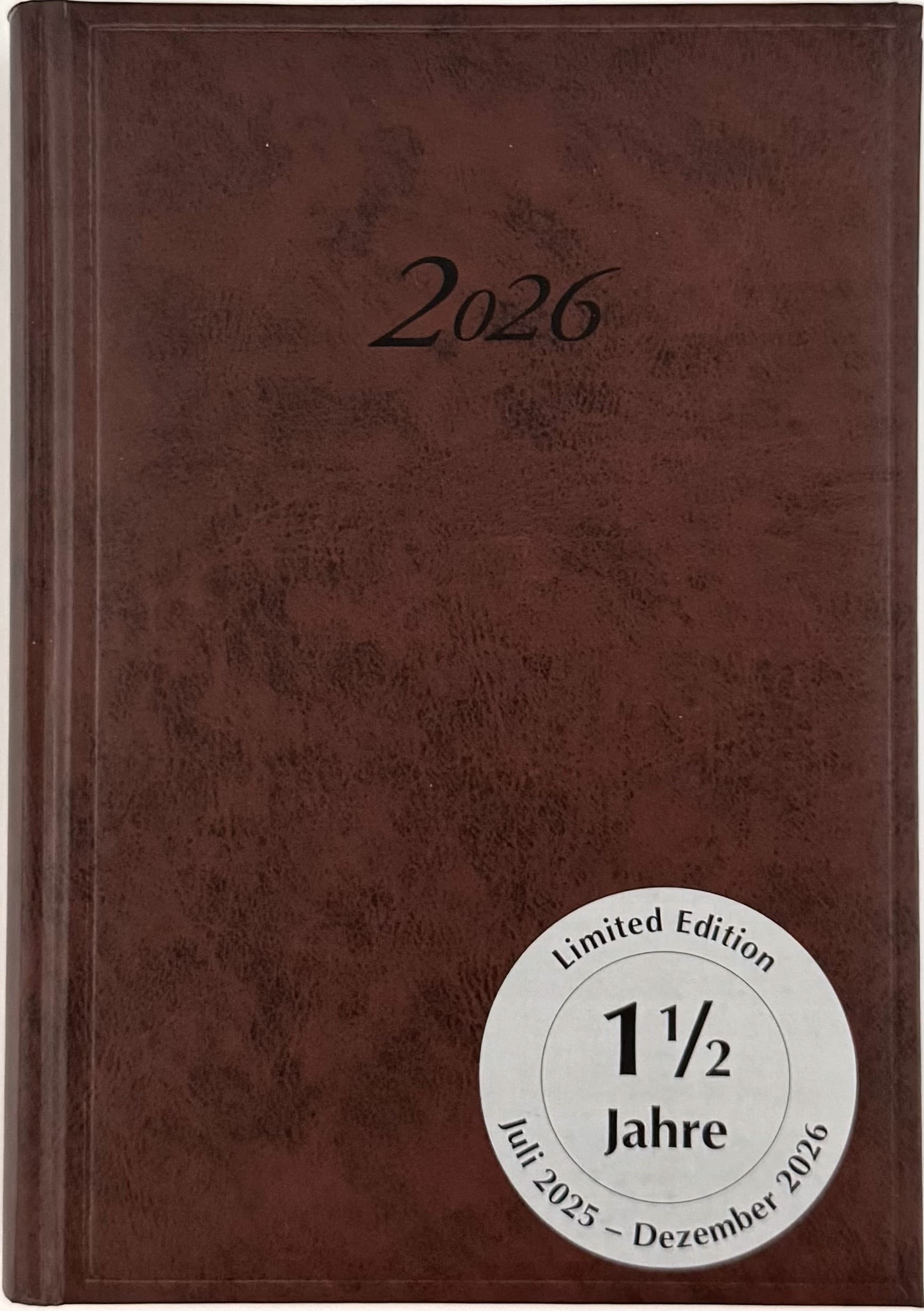 Kalender-Buch A5 Juli 2025 - Dezember 2026 rot