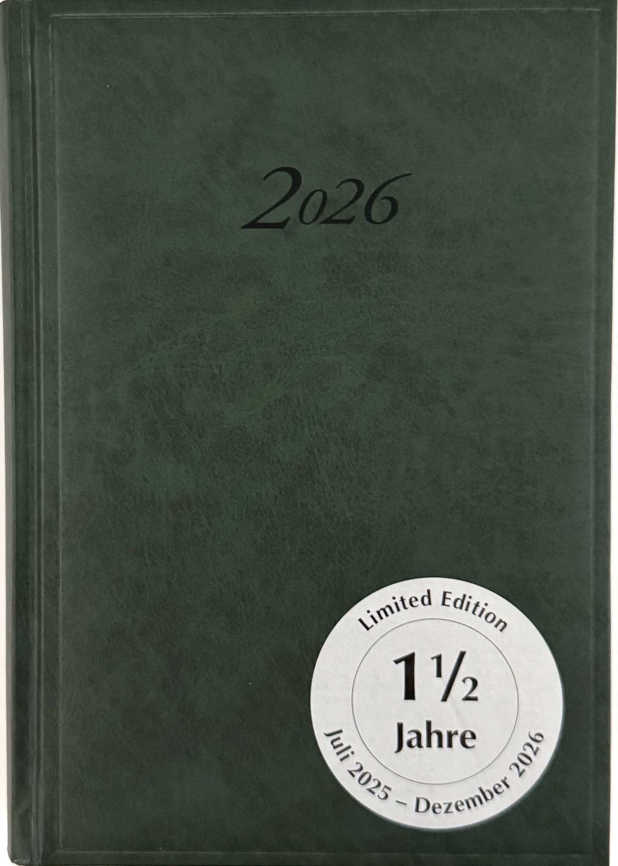 Kalender-Buch A5 Juli 2025 - Dezember 2026 grün