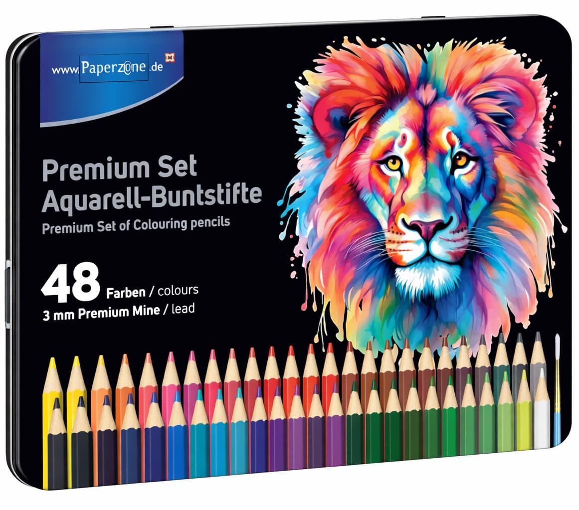 PAPERZONE Profi-Buntstifte im 48er Metalletui