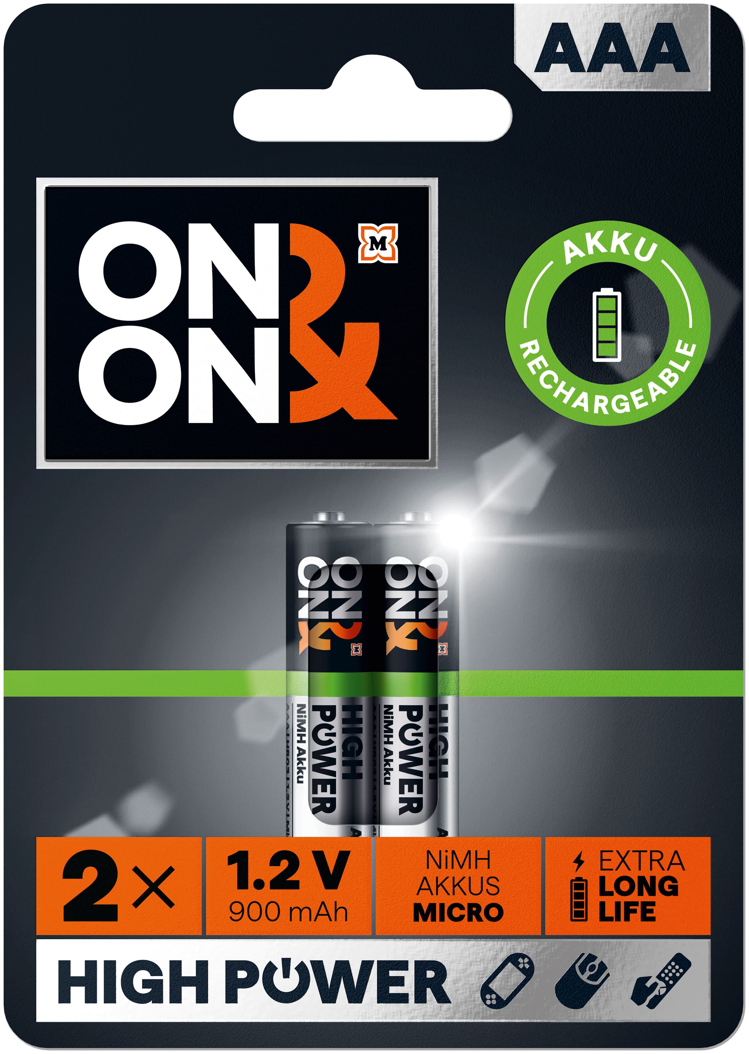 ON&ON Batterie Micro AAA 900 MAH HR03