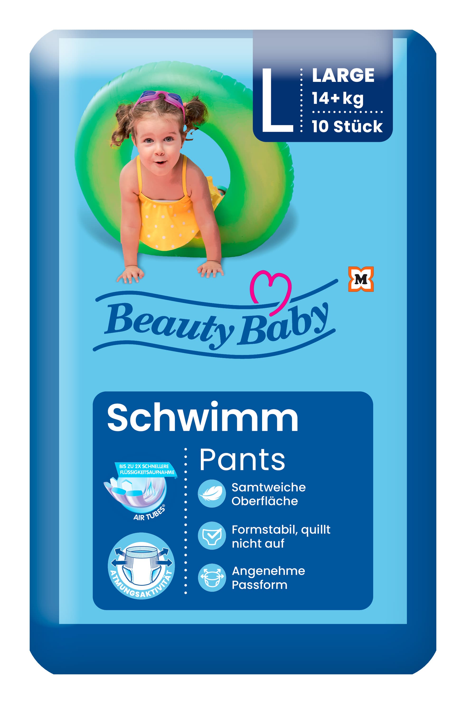 Beauty Baby Schwimmpants, Größe L, 14+ kg