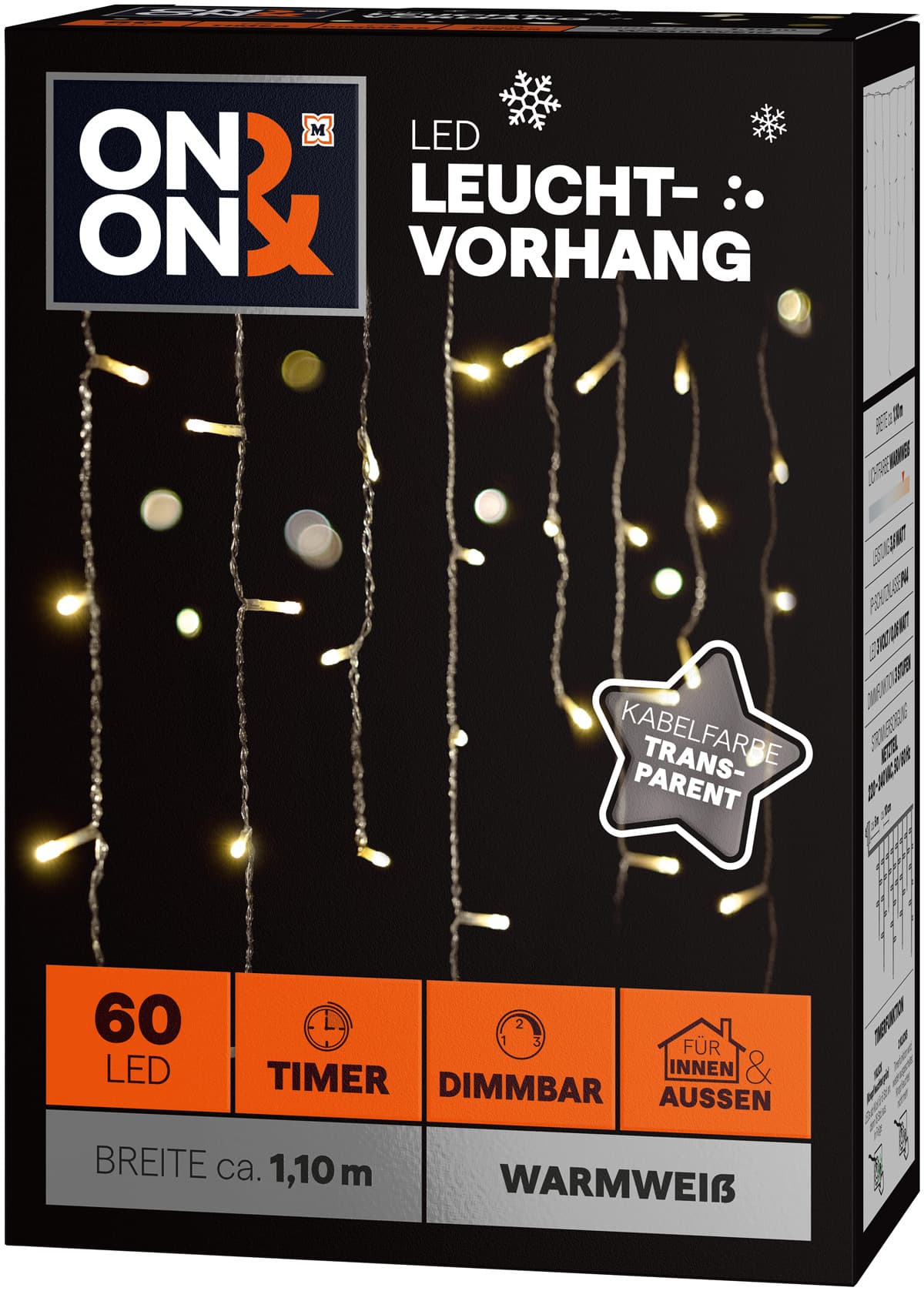 ON&ON LED Leuchtvorhang 1,10m breit dimmbar