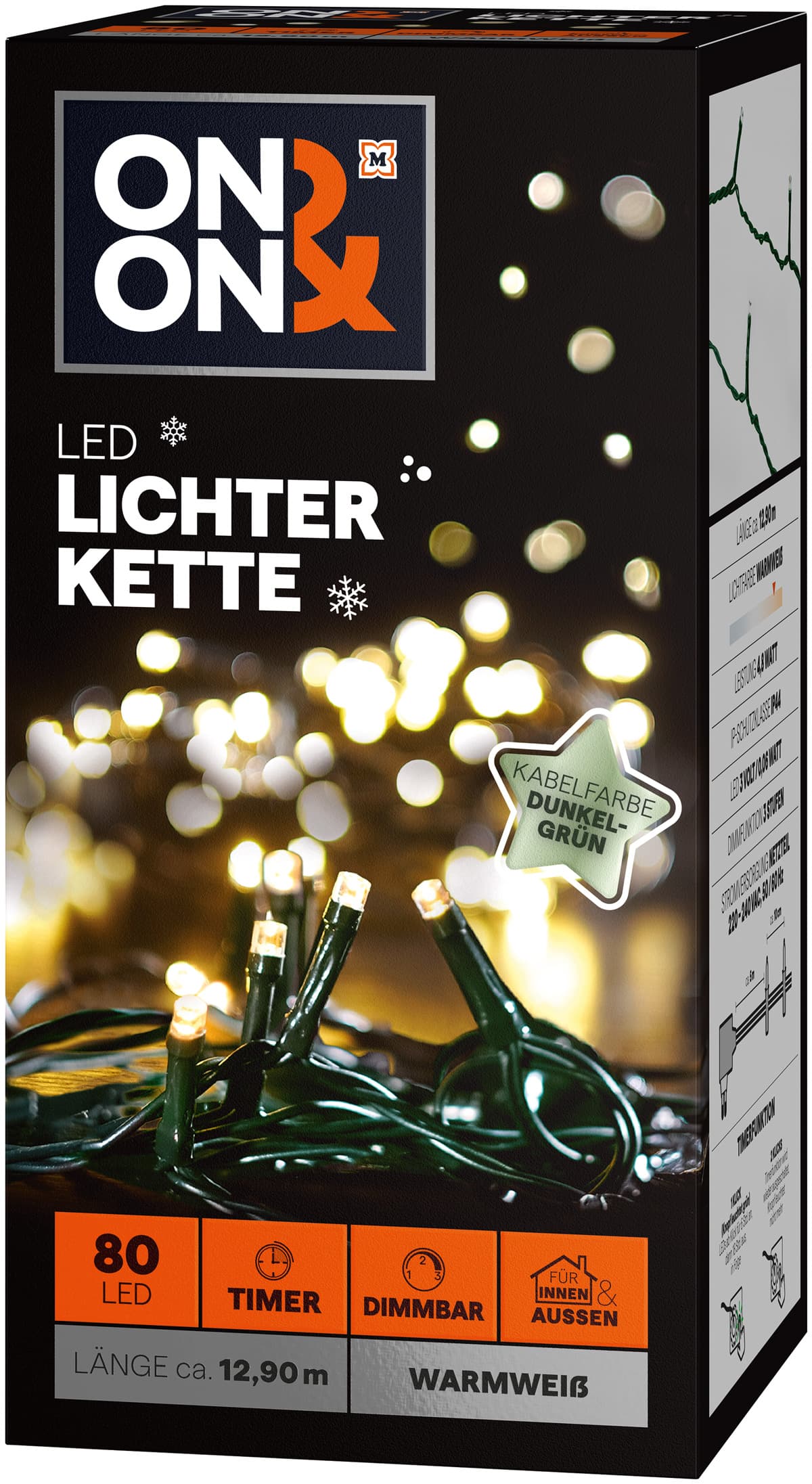 ON&ON LED Lichterkette 12,9m dimmbar