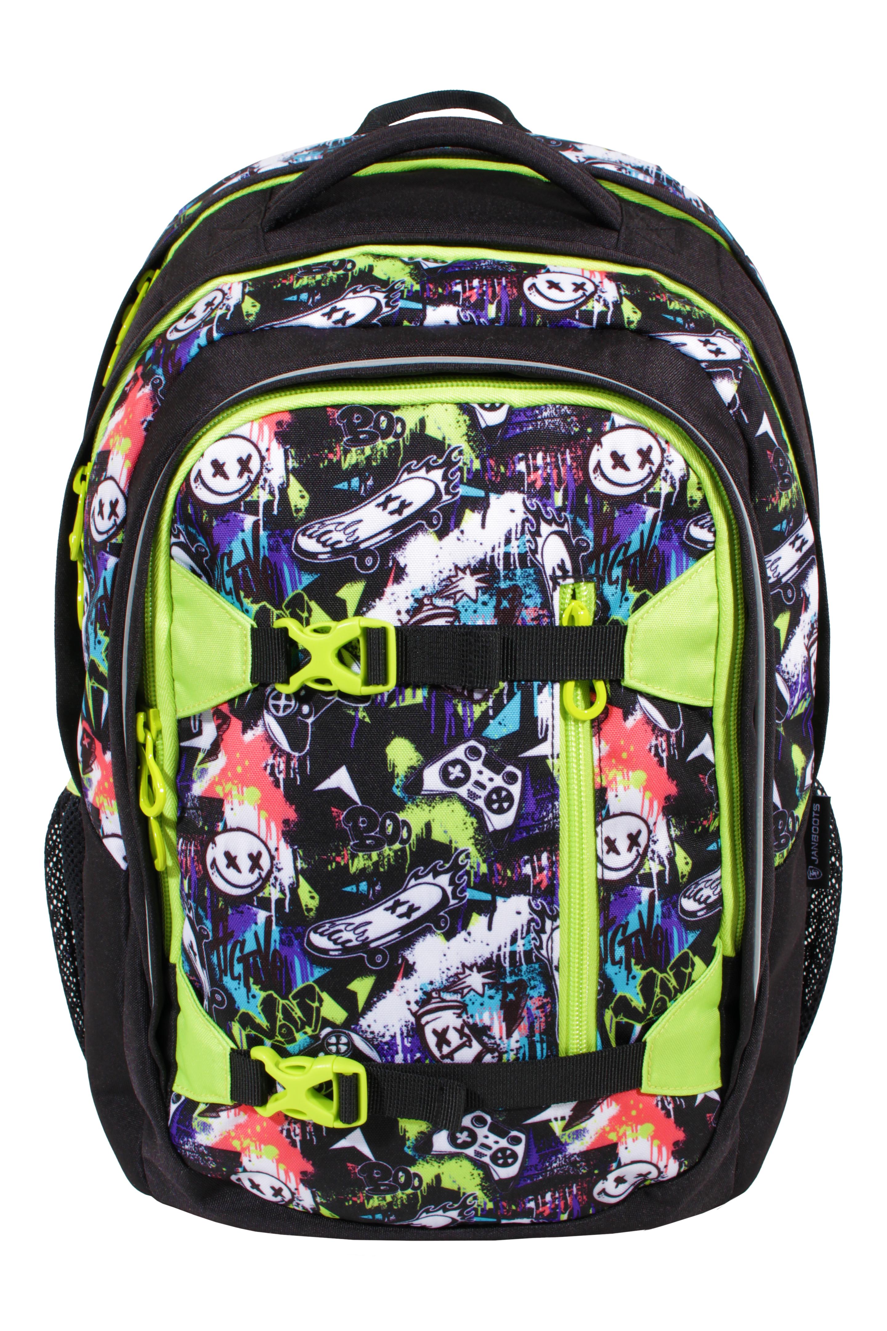 IN@SCHOOL Schulrucksack Grafitti schwarz bunt