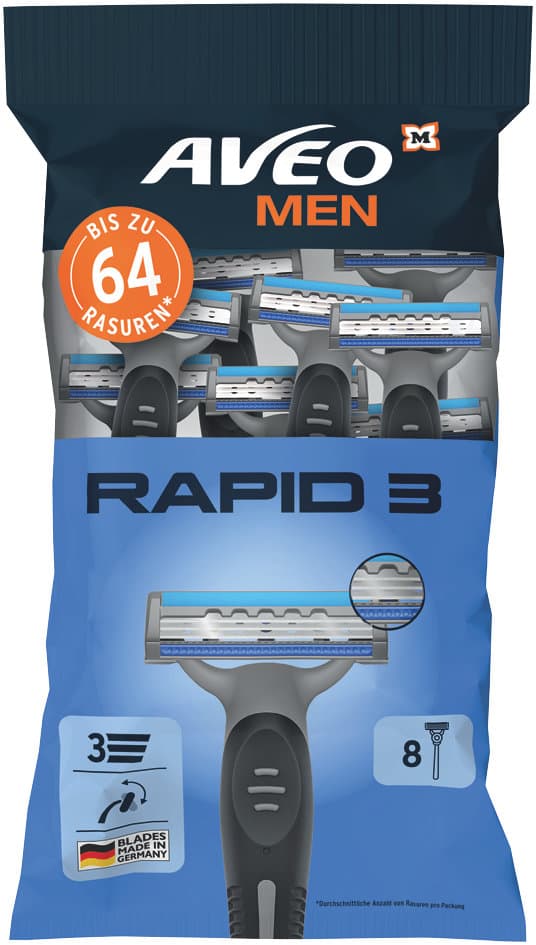 AVEO MEN Rapid 3 3-Klingen Einwegrasierer 