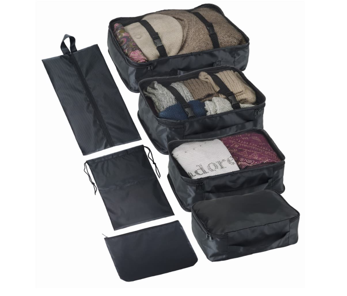 Reise Organizer Set 7-teilig schwarz