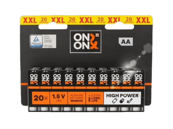 ON&ON Alkaline Batterien AA LR6 1,5V Mignon 20er Pack