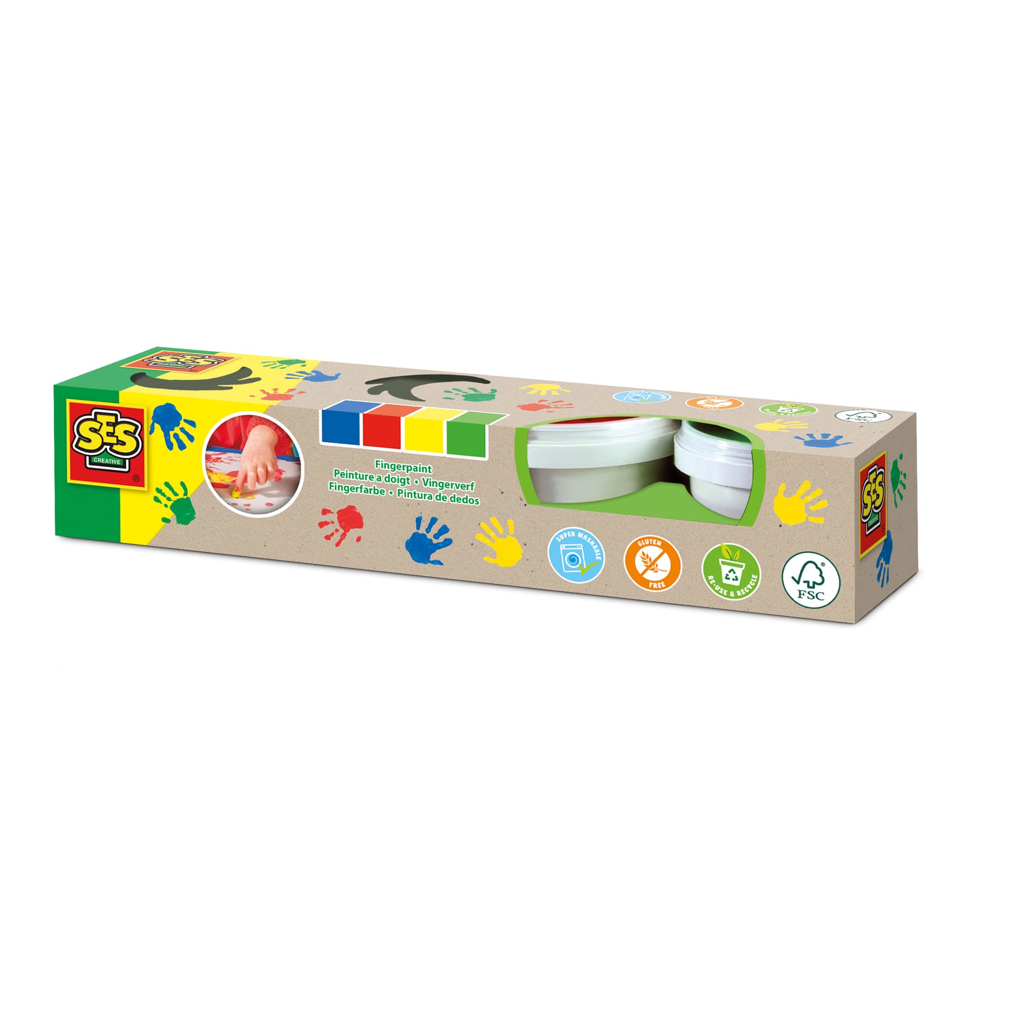 SES Creative - Eco Fingerfarbe 4 Farben