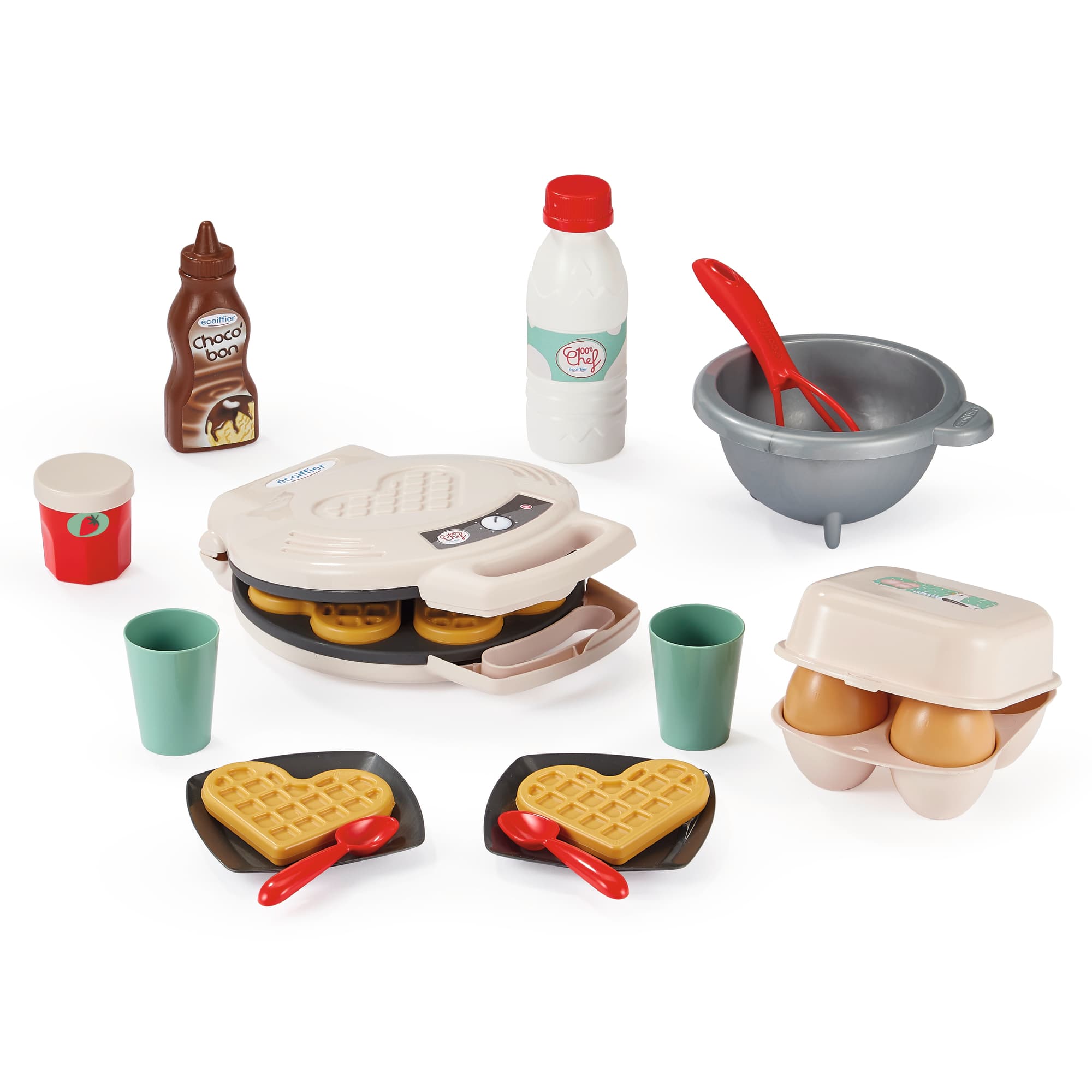 Ecoiffier - Kinder-Backset mit Waffeleisen, 22 Teile