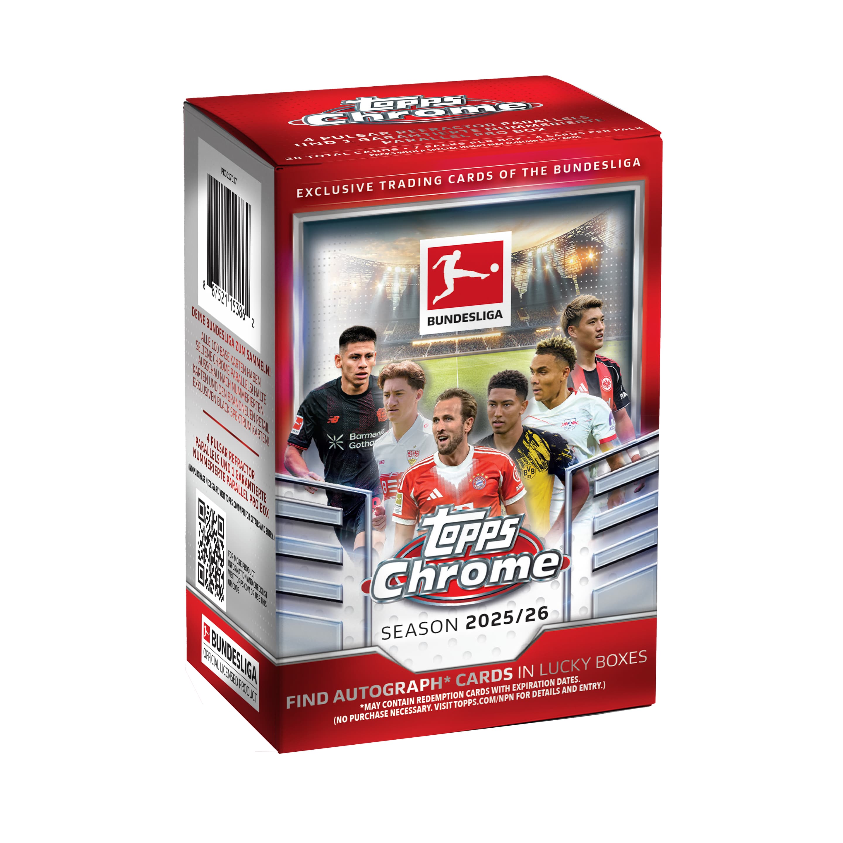 Topps Chrome Bundesliga 2025/26 Value Box – Sammelkarten Box mit Pulsar Refractors & Inserts