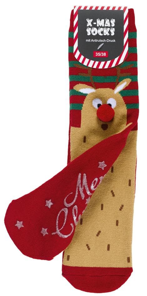 Damen X-MAS ABS-Socken Rentier