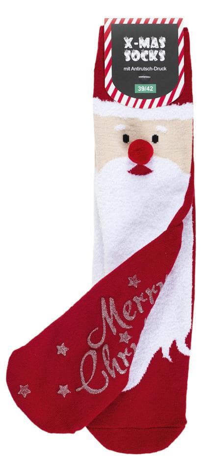 Damen X-MAS ABS-Socken Nikolaus