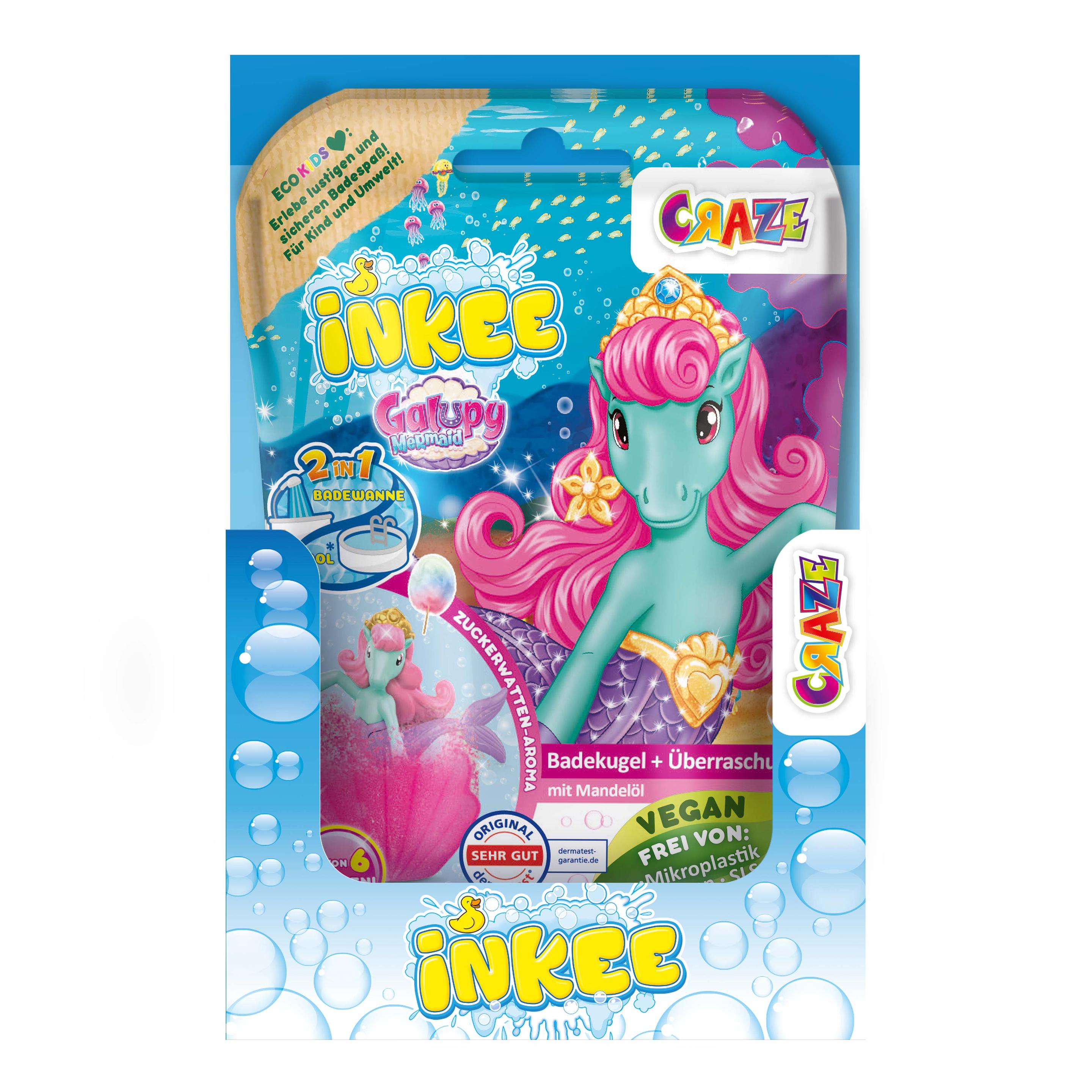 Produktbild CRAZE - INKEE Galupy Mermaid Badekugel mit Zuckerwattenduft - mit Überraschung (1 von 6 Galupy Mermaid-Figuren) 6 von 8