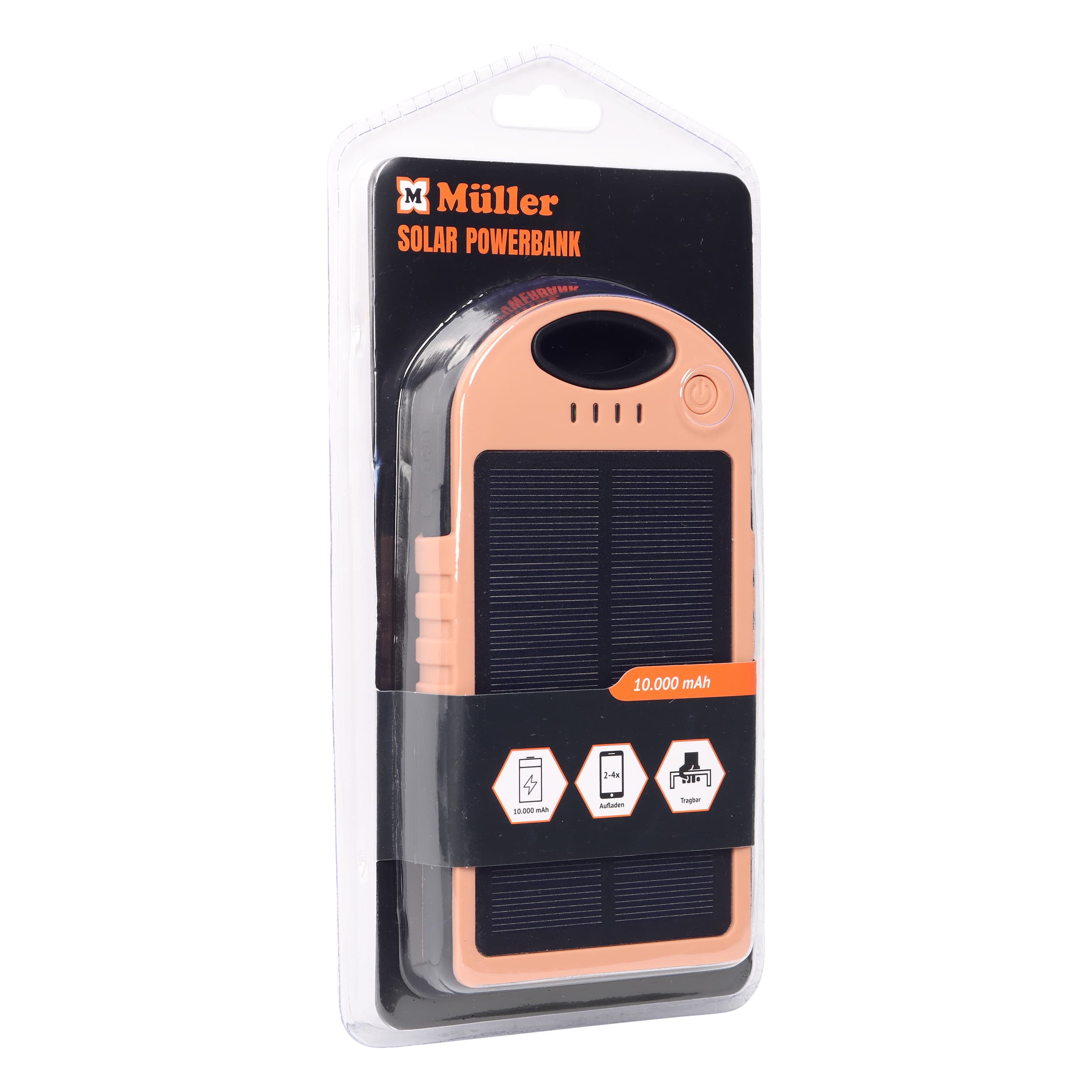 Produktbild Solar-Powerbank Rosa 10000mAh 4 von 4