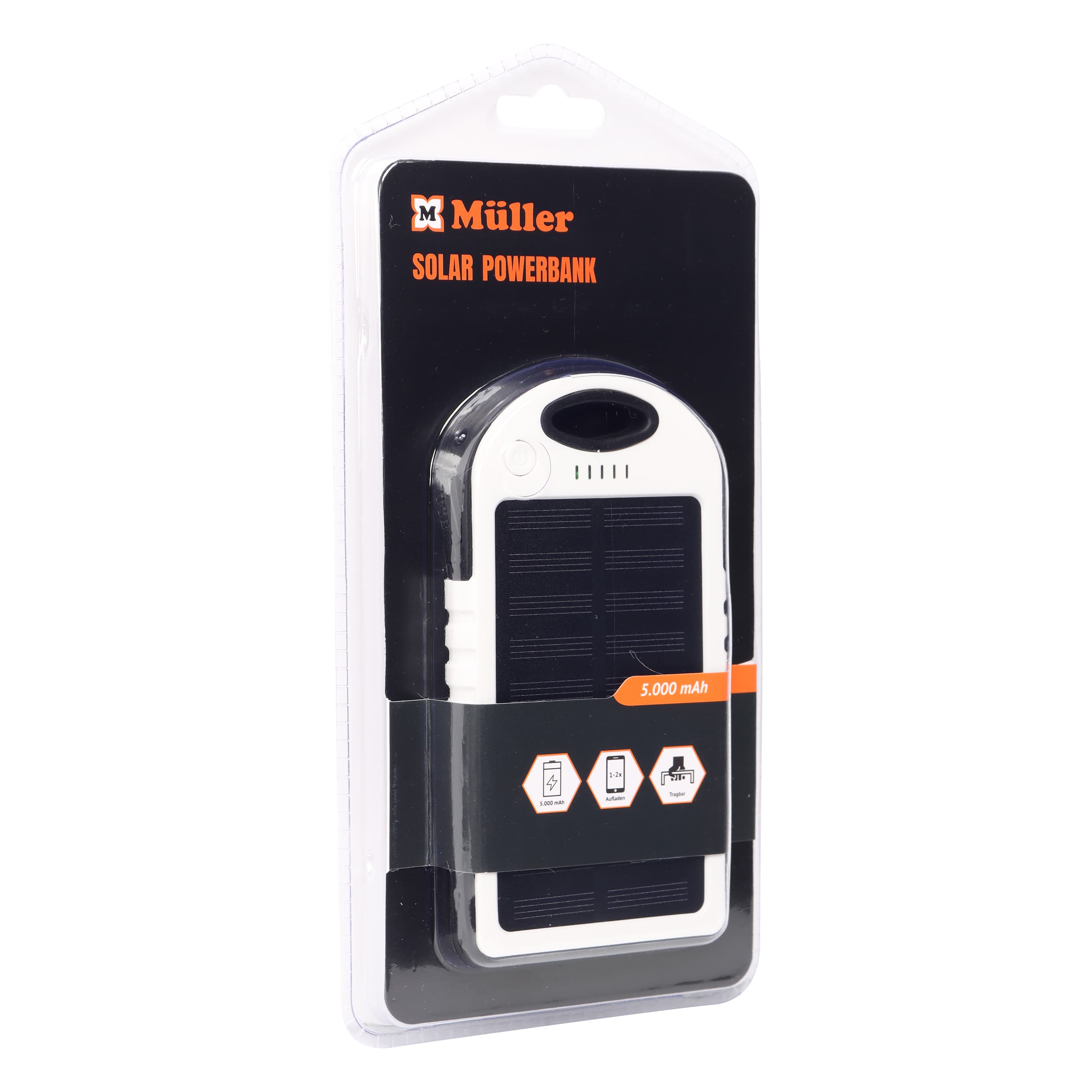 Produktbild Solar-Powerbank Weiß 5000mAh 3 von 3