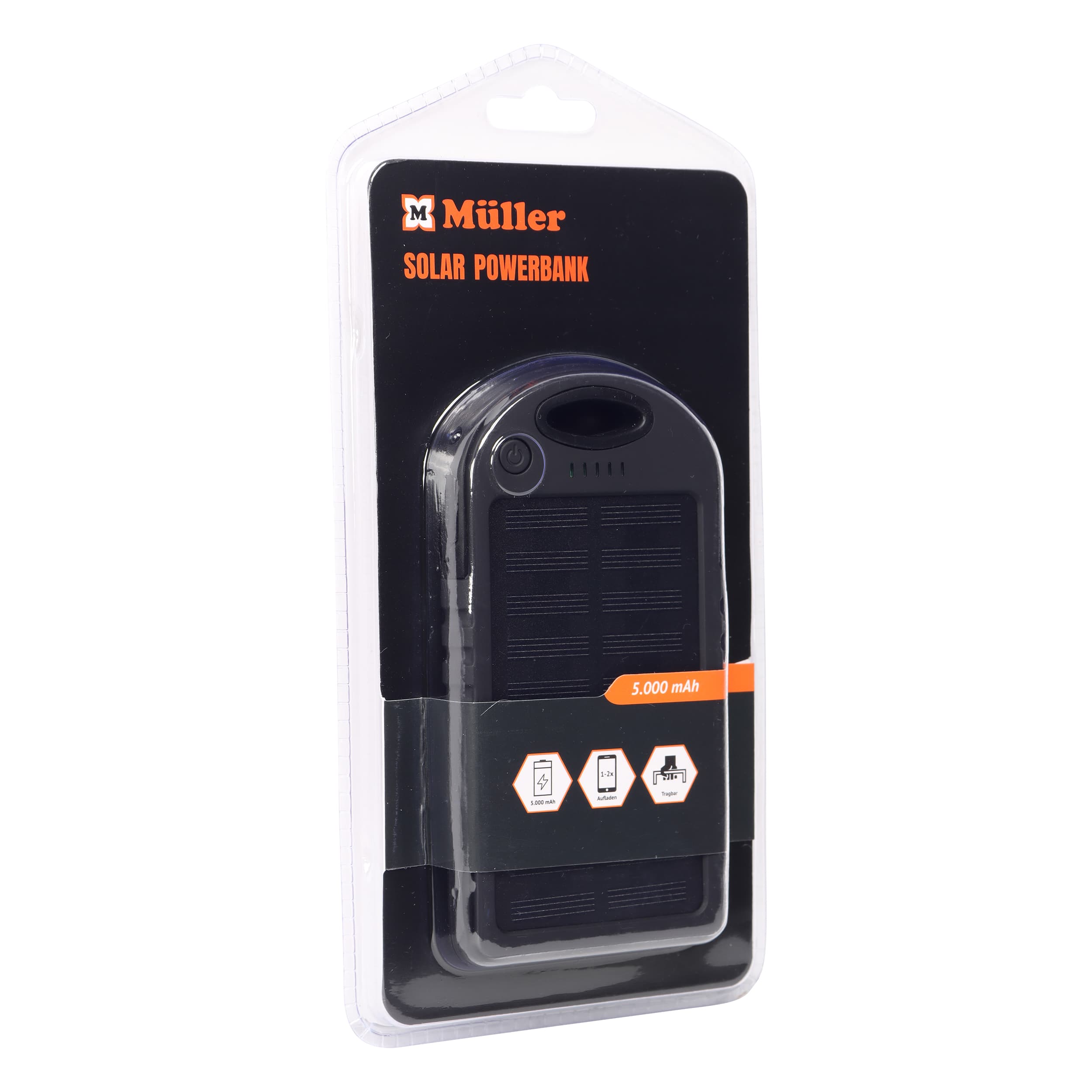 Produktbild Solar-Powerbank Schwarz 5000mAh 4 von 4