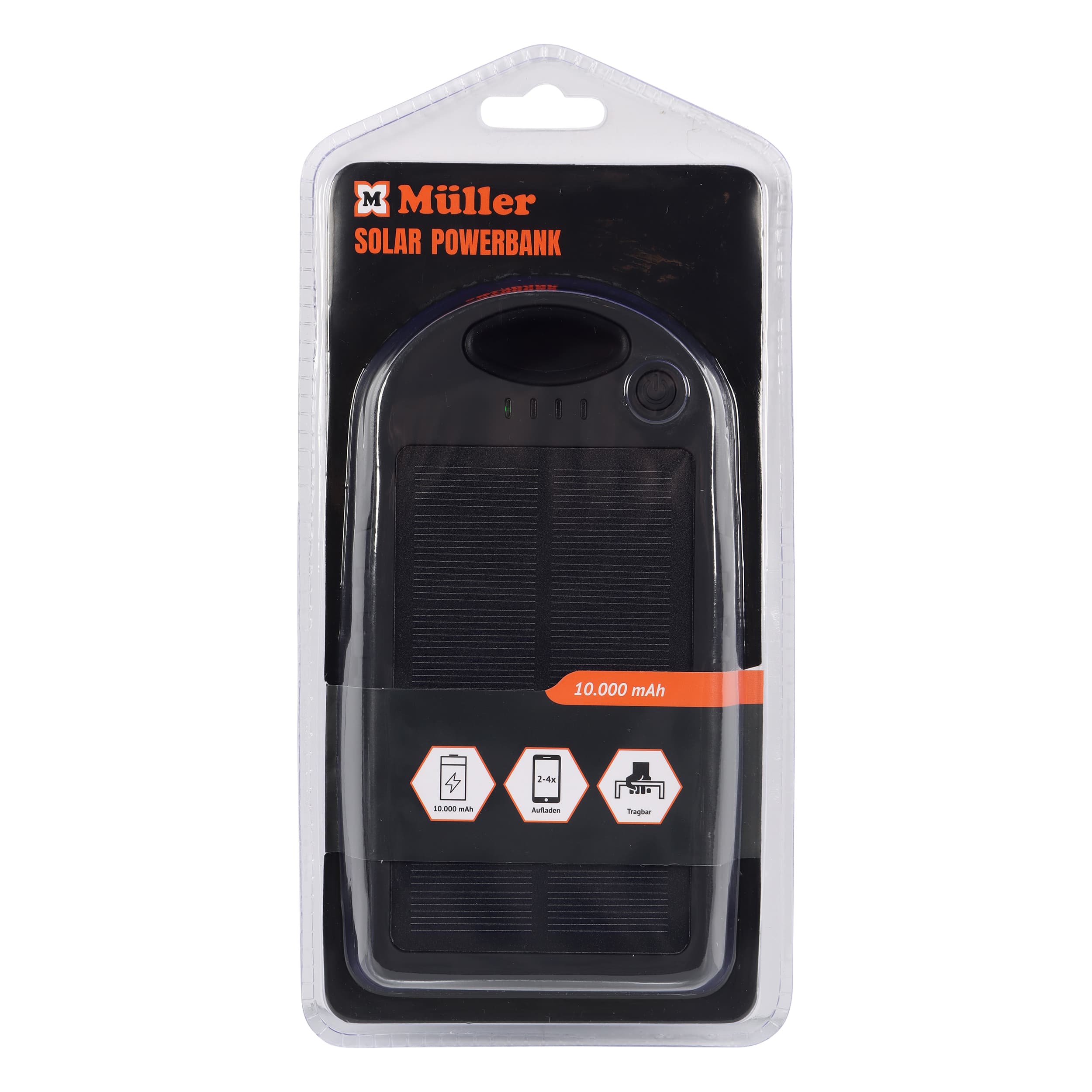 Produktbild Solar-Powerbank Schwarz 10000mAh 4 von 4