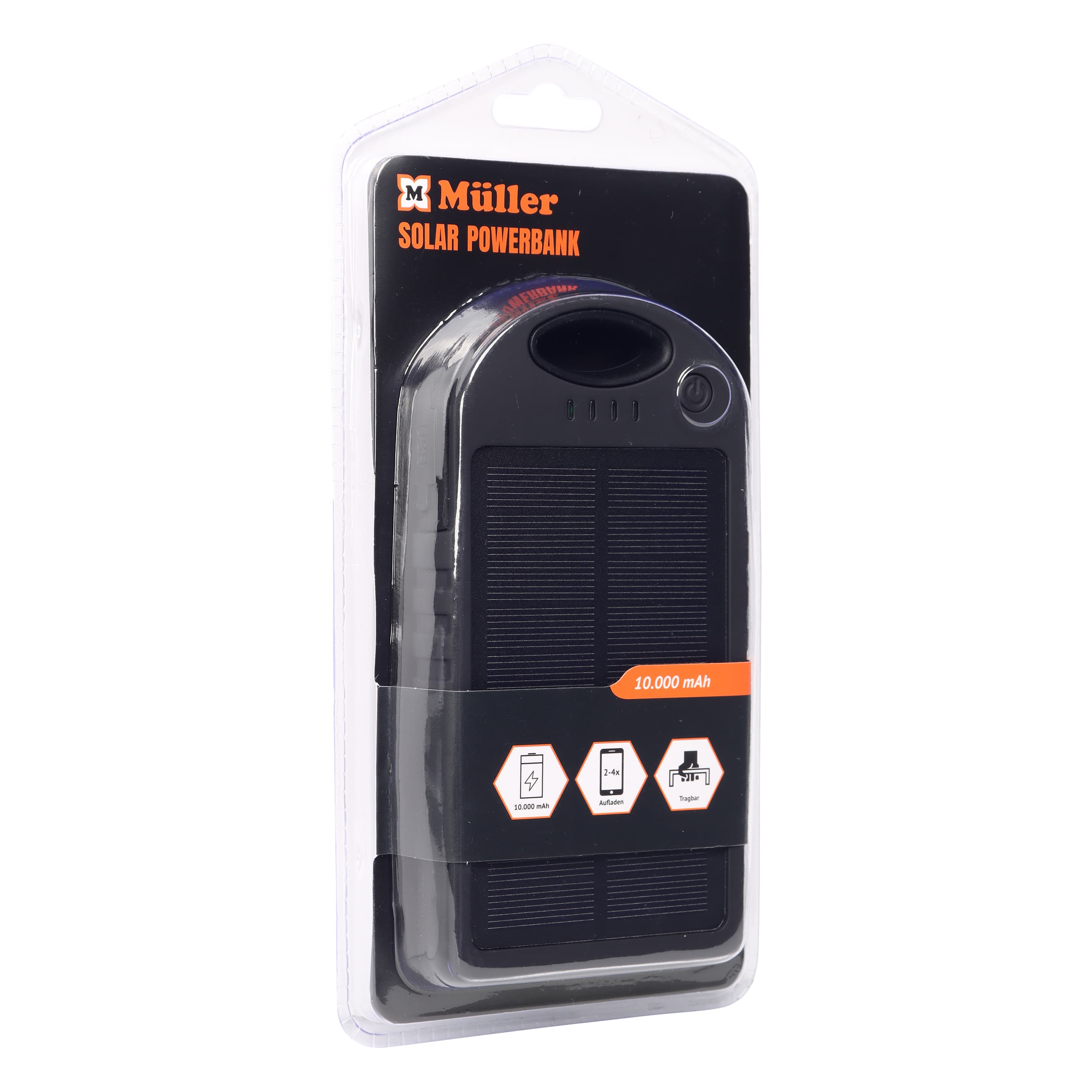 Produktbild Solar-Powerbank Schwarz 10000mAh 3 von 4