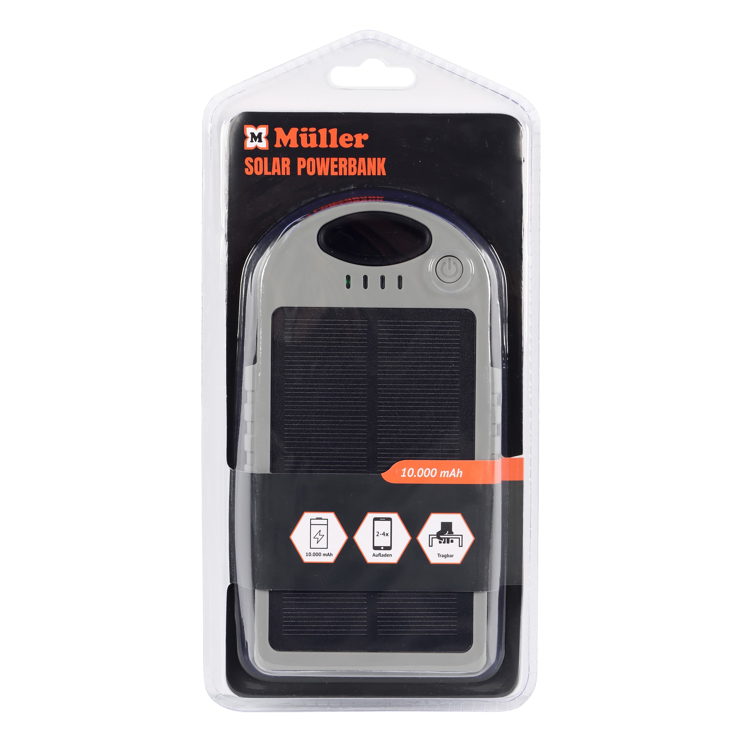 Produktbild Solar-Powerbank Grau 10000mAh 3 von 4