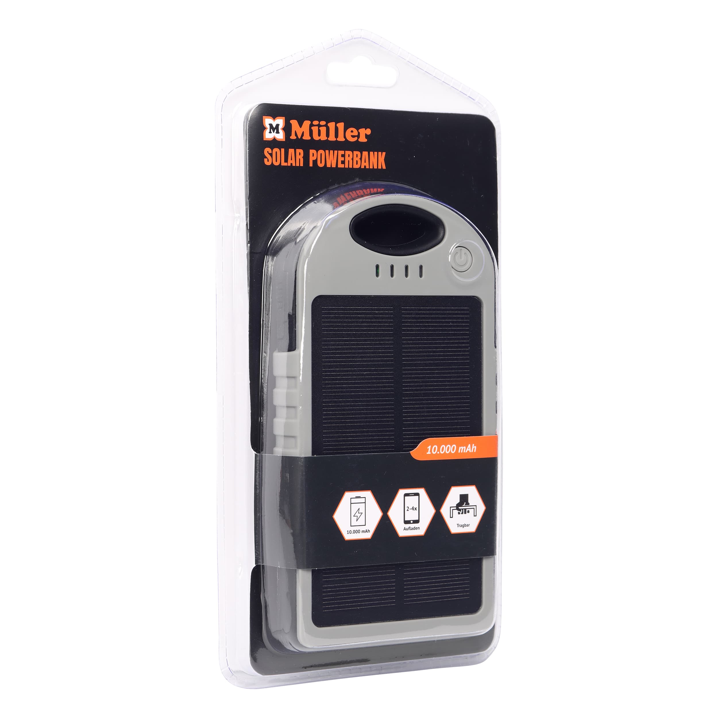 Produktbild Solar-Powerbank Grau 10000mAh 4 von 4