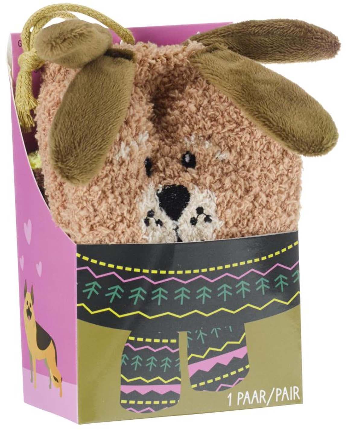 Damen Kuschelsocken mit 3D Design Hund