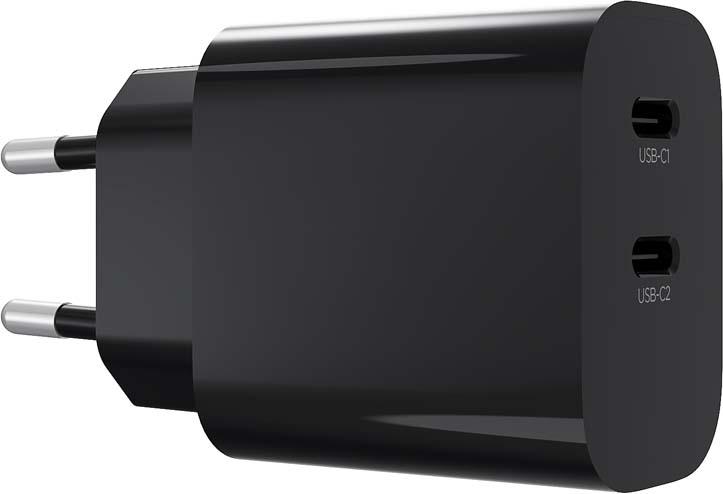 2-Port USB-Schnellladegerät 20W schwarz