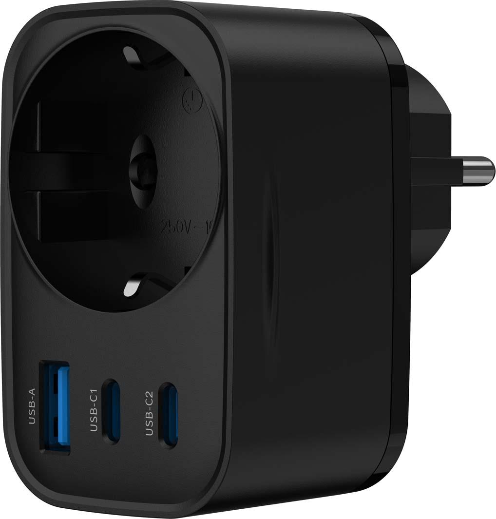 Produktbild  3PORT 30W USB/AC,SCHNELLADEGERAET SCHWARZ 2 von 2