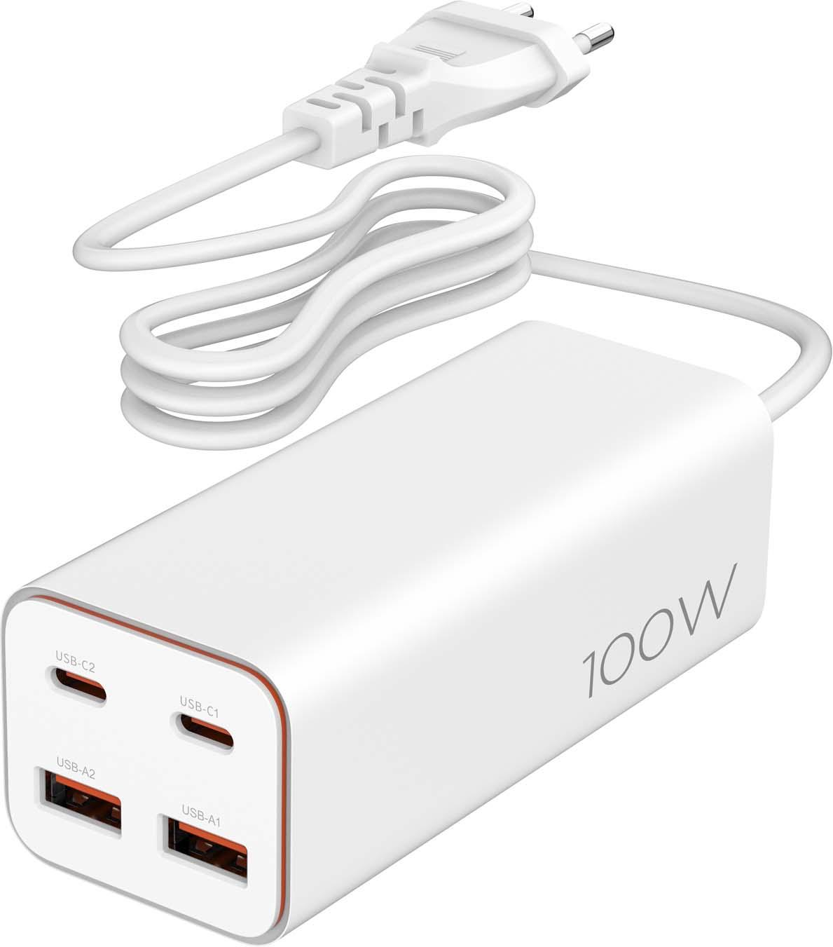 4-Port 100 W USB- Schnelladegerät weiß