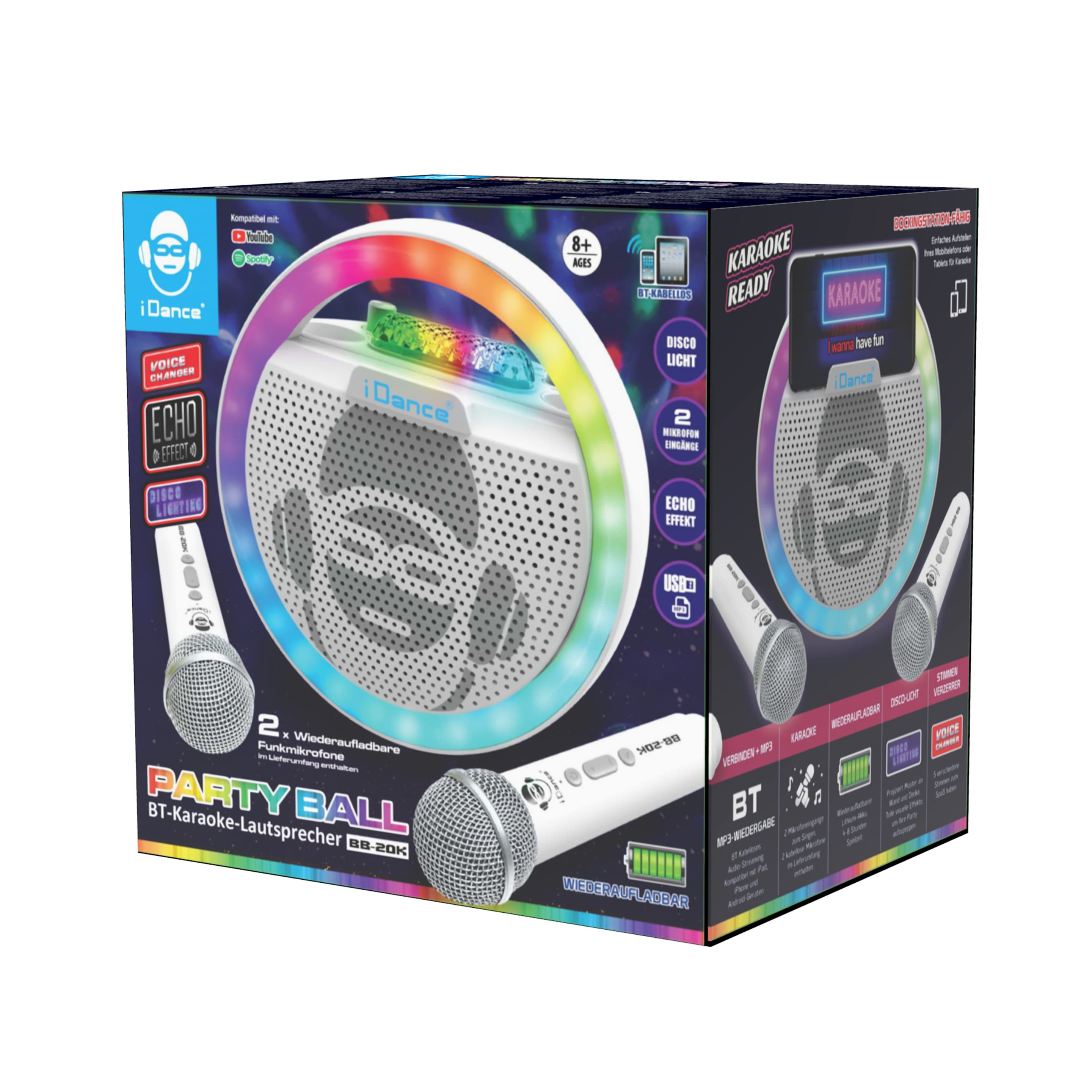 BT-Karaoke-Lautsprecher iDance BB-20K (WH)