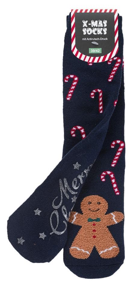Damen X-MAS ABS-Socken Lebkuchenmann