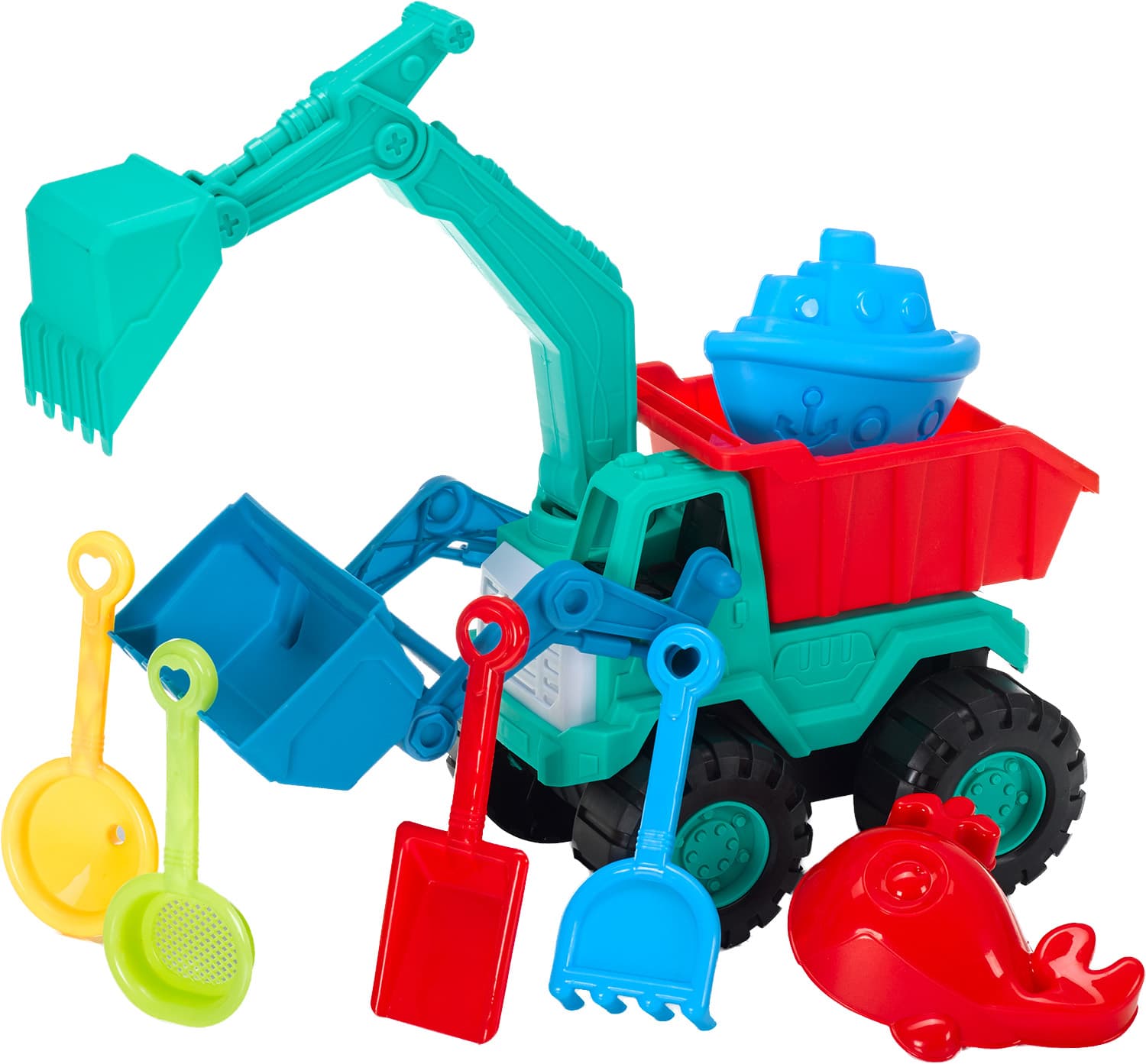 Müller - Toy Place - Sandset mit Bagger, 7-teilig