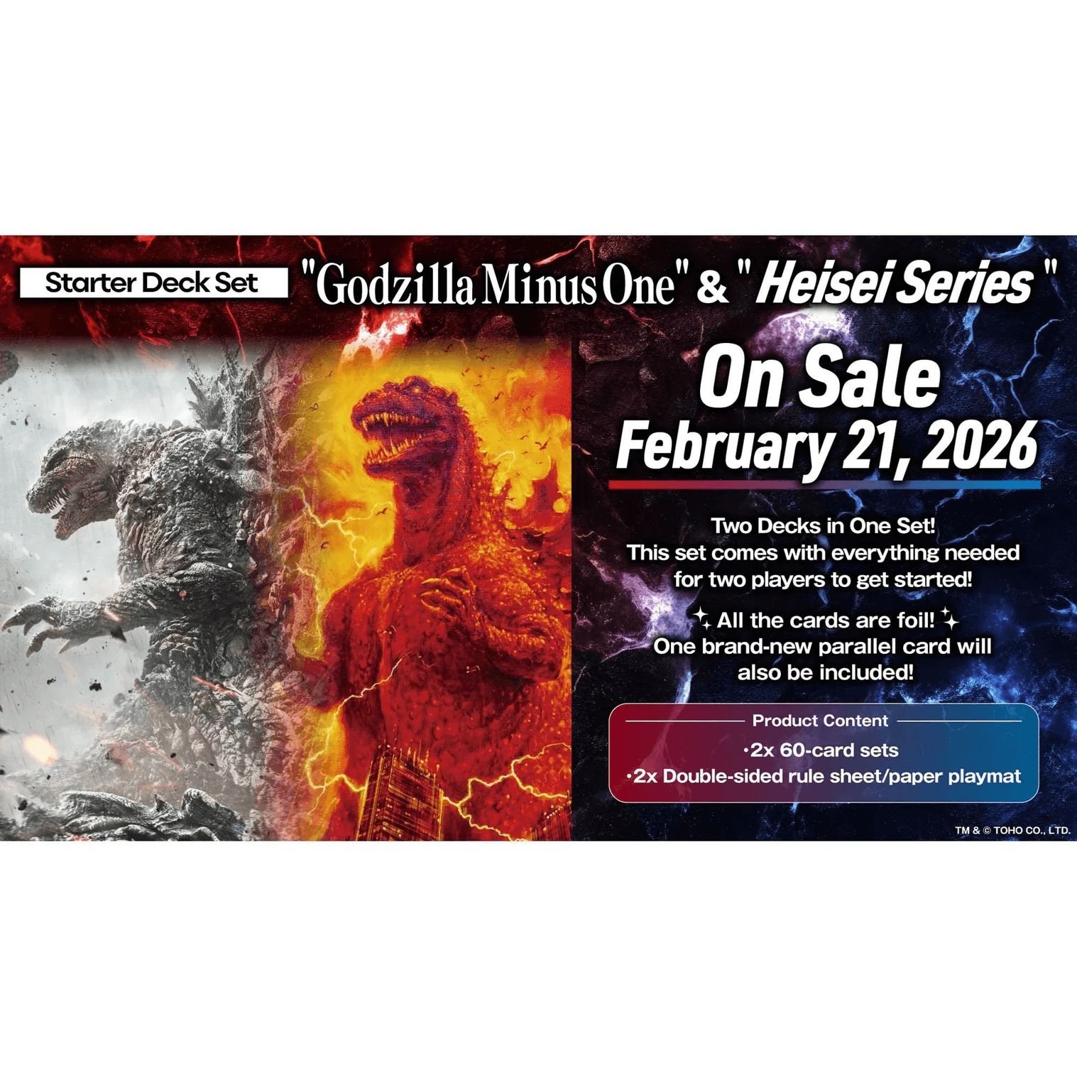 Godzilla Card Game Starter Deck Set – Godzilla Minus One & Heisei Serie