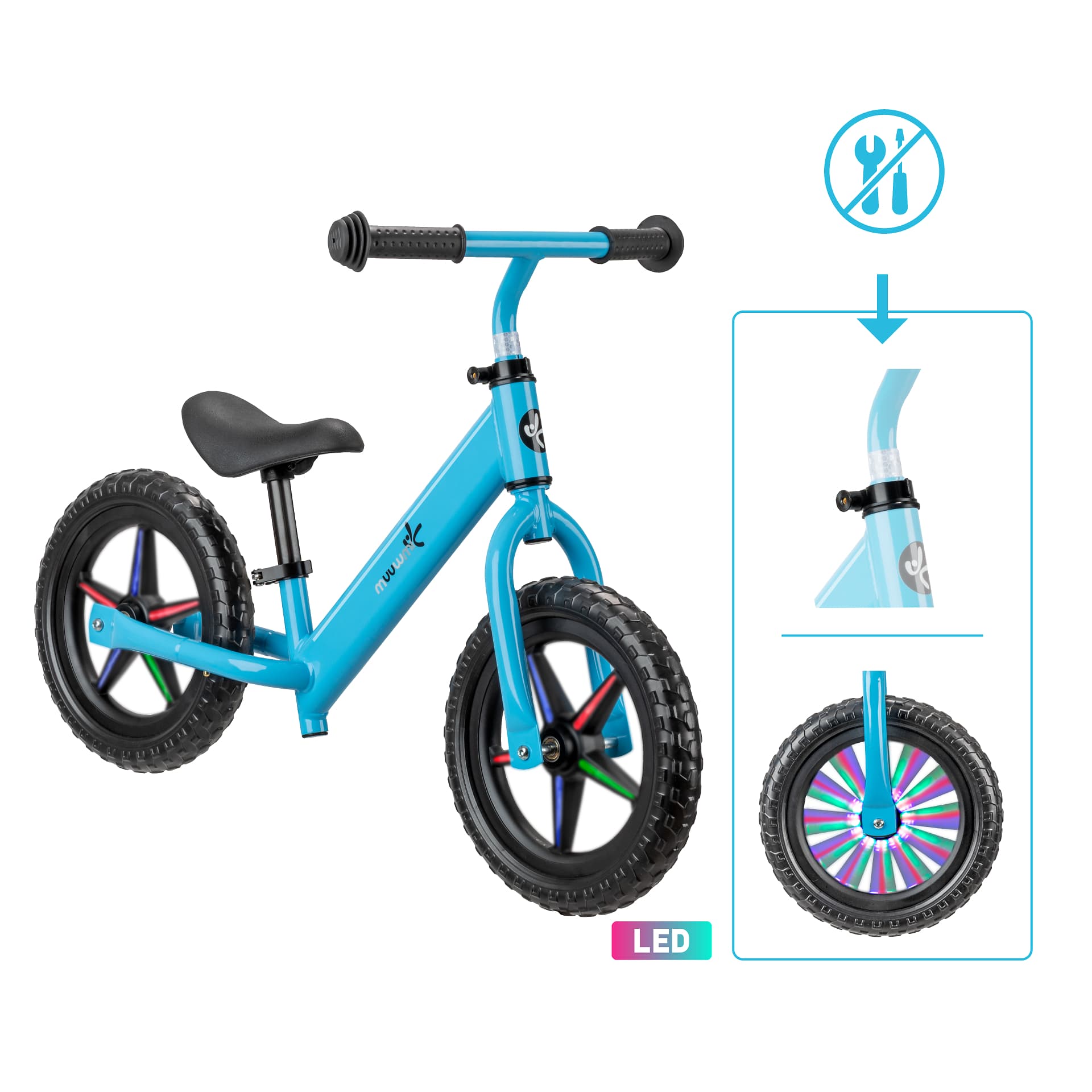 muuwmi Laufrad mit LED blau