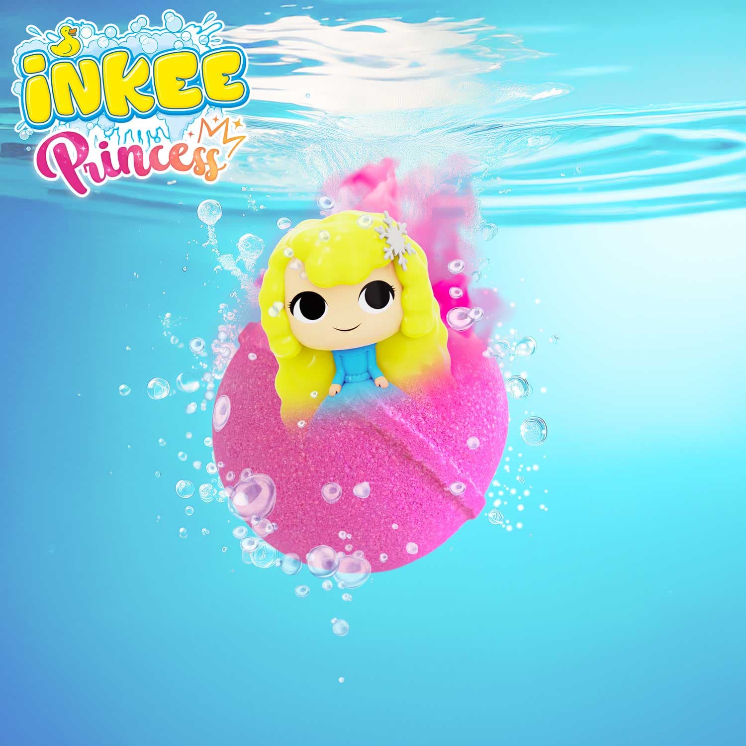 CRAZE INKEE Surprise Princess Überraschungs-Badekugel mit Sammelfigur ab 3 Jahren, 1 Stück, sortiert
