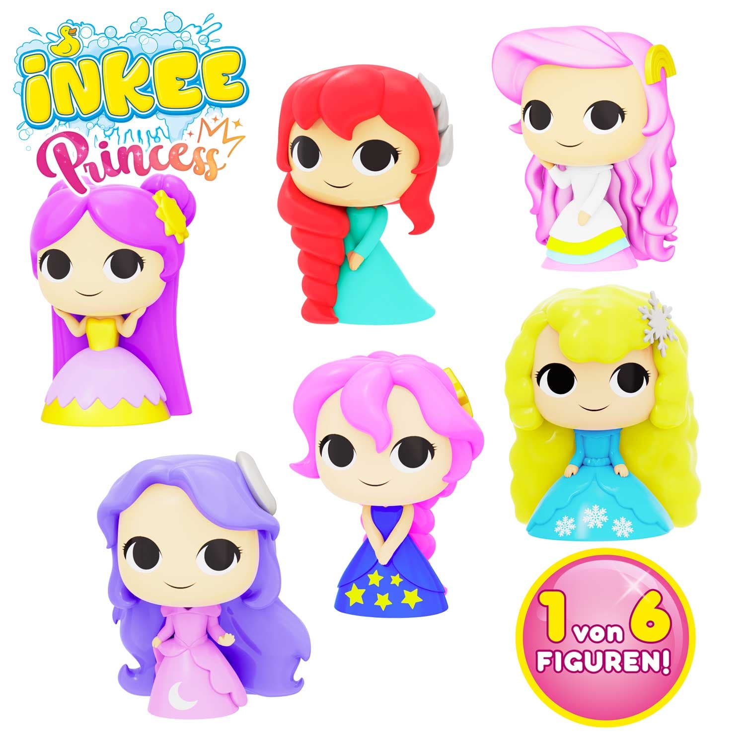 CRAZE INKEE Surprise Princess Überraschungs-Badekugel mit Sammelfigur ab 3 Jahren, 1 Stück, sortiert