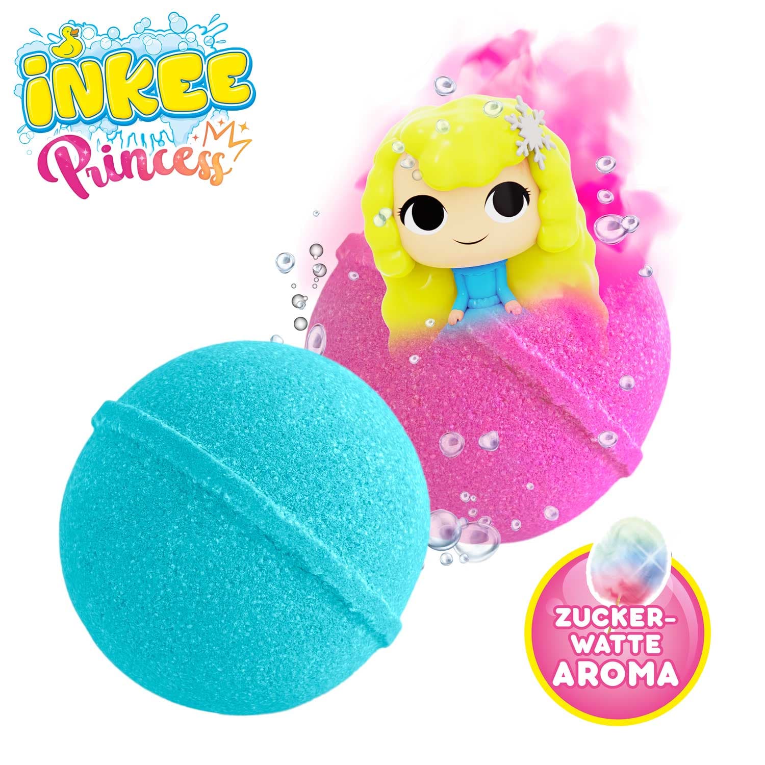 CRAZE INKEE Surprise Princess Überraschungs-Badekugel mit Sammelfigur ab 3 Jahren, 1 Stück, sortiert