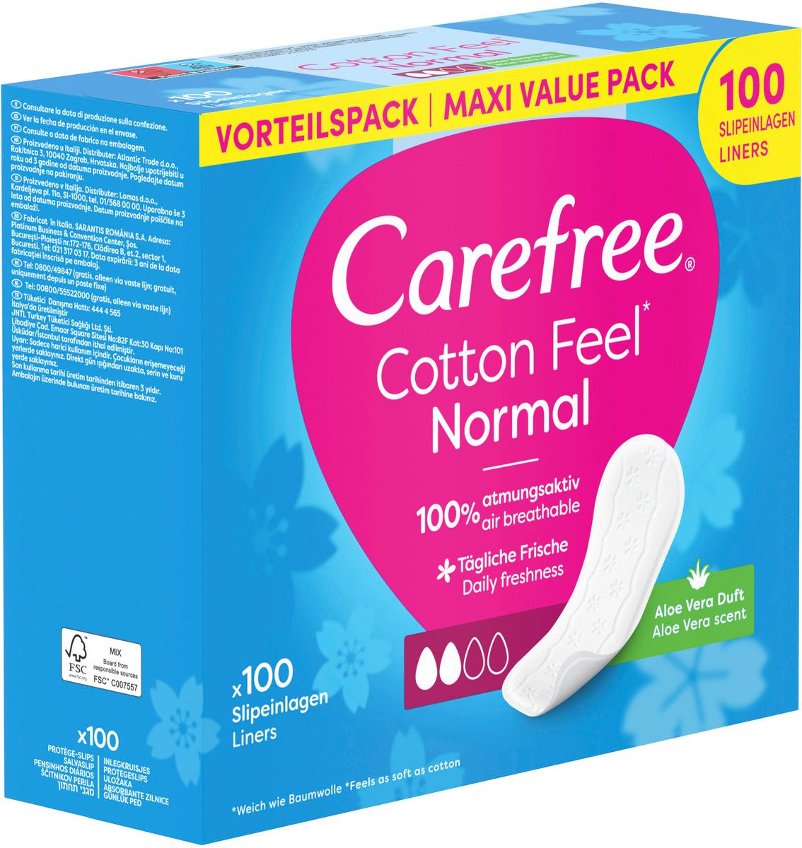 Produktbild Carefree Slipeinlagen Cotton Feel Normal Aloe Vera Duft Maxi Pack 3 von 9