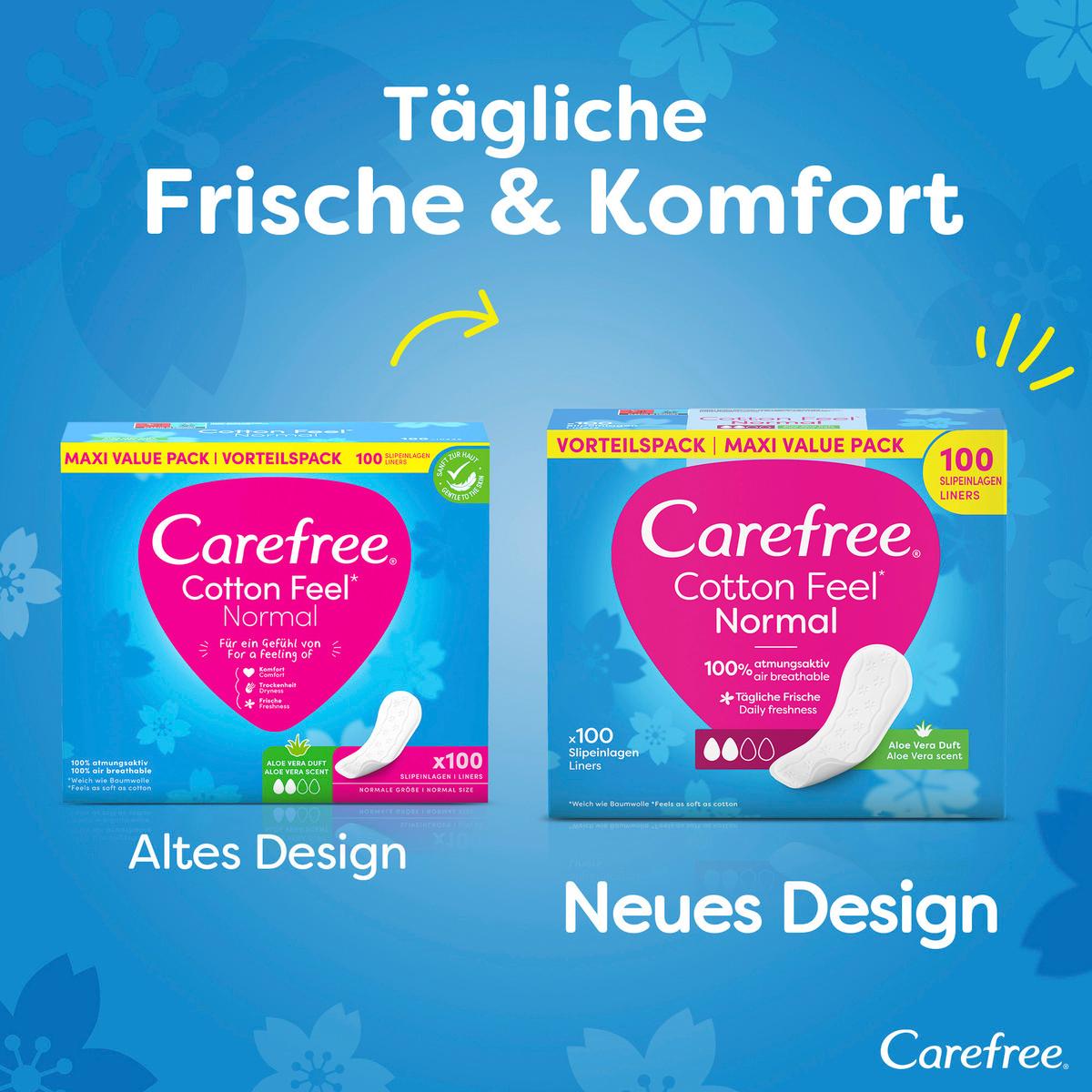 Produktbild Carefree Slipeinlagen Cotton Feel Normal Aloe Vera Duft Maxi Pack 8 von 9