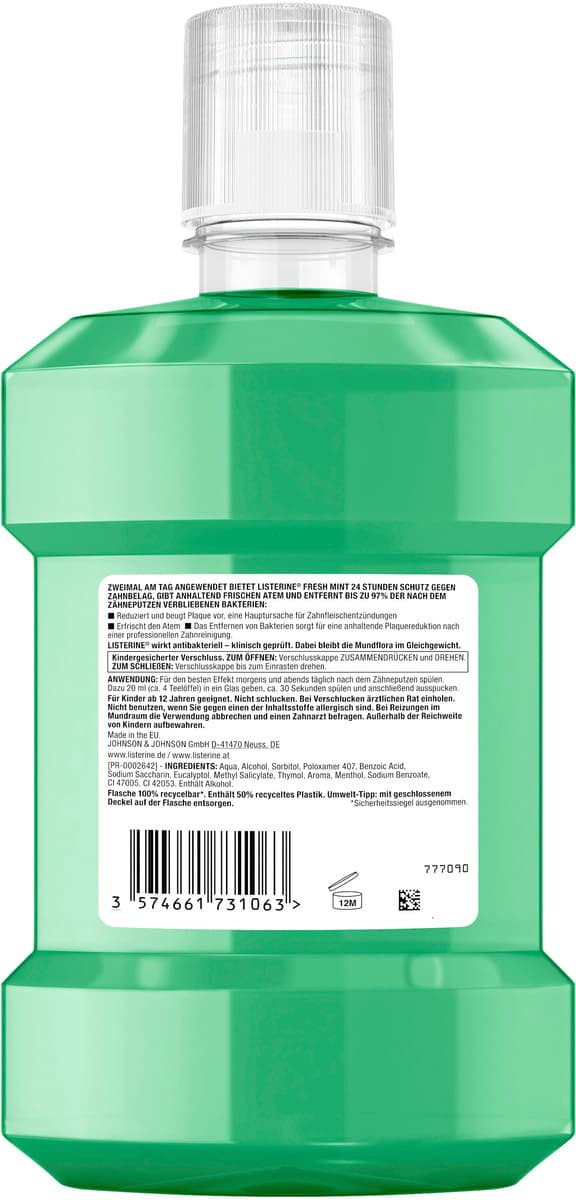 Produktbild Listerine Mundspülung Fresh Mint  3 von 12