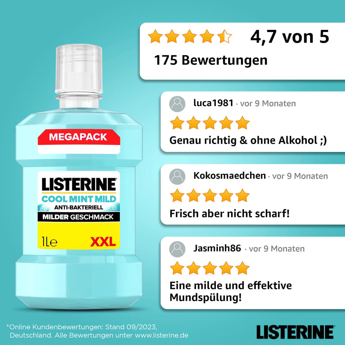 Produktbild Listerine Mundspülung Cool Mint Mild  9 von 12