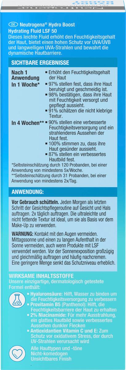 Produktbild Neutrogena Hydro Boost Aqua Fluid LSF 50 2 von 2