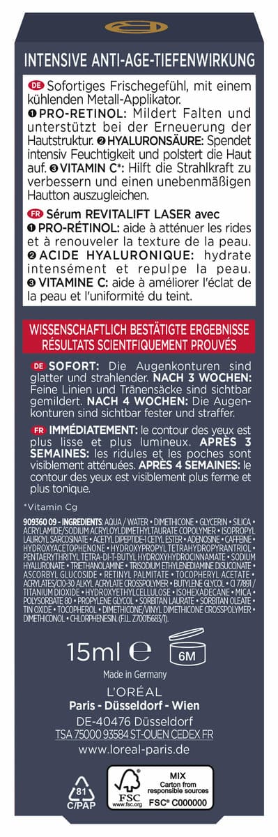Produktbild L'Oréal Paris Revitalift Laser X3 Augencreme - Straffende Wirkung für gemilderte Falten und intensive Feuchtigkeit 3 von 9