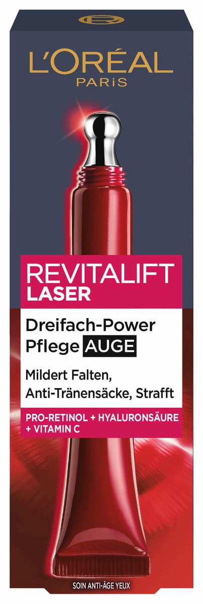 L'Oréal Paris Revitalift Laser X3 Augencreme - Straffende Wirkung für gemilderte Falten und intensive Feuchtigkeit