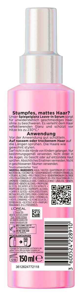 Produktbild Elvital Leave-in Serum Glycolic Gloss Spiegelglanz  2 von 8