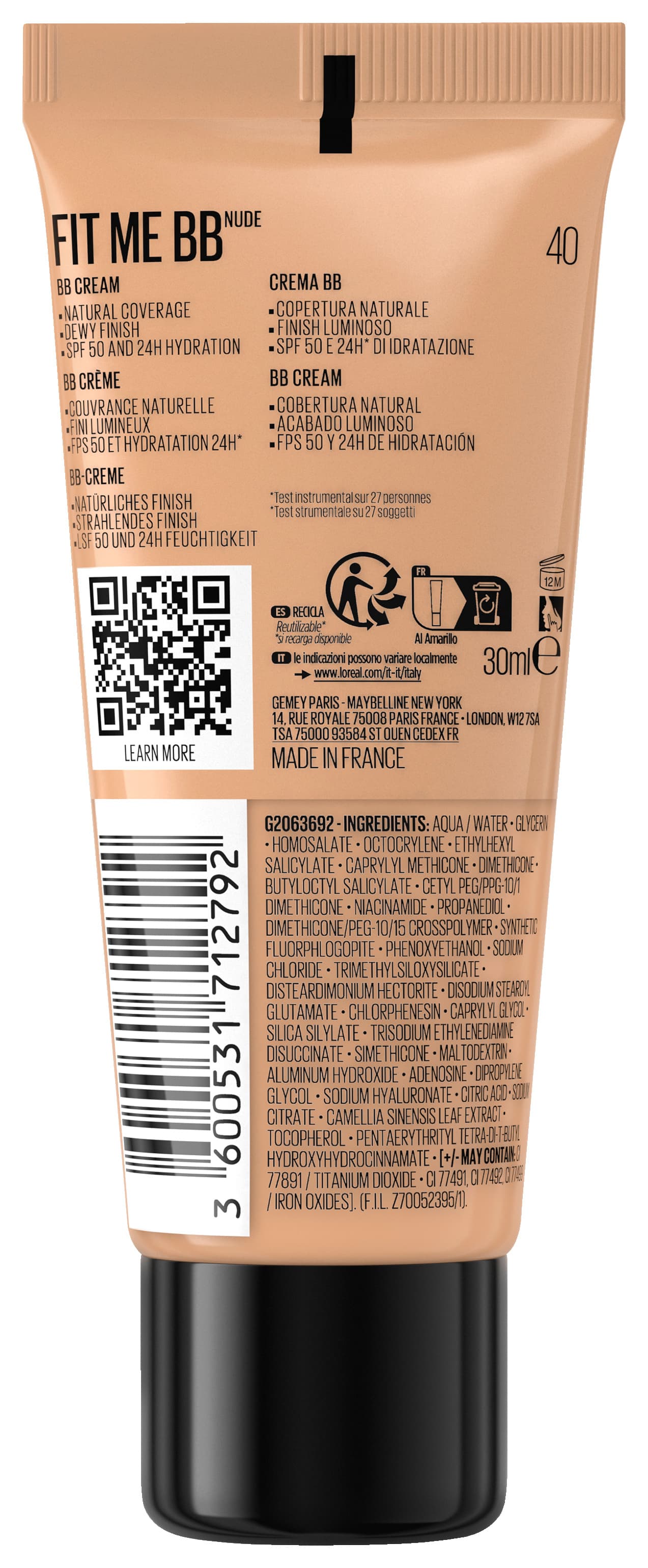 Produktbild MAYBELLINE NEW YORK Fit me NUDE BB Cream 2 von 8