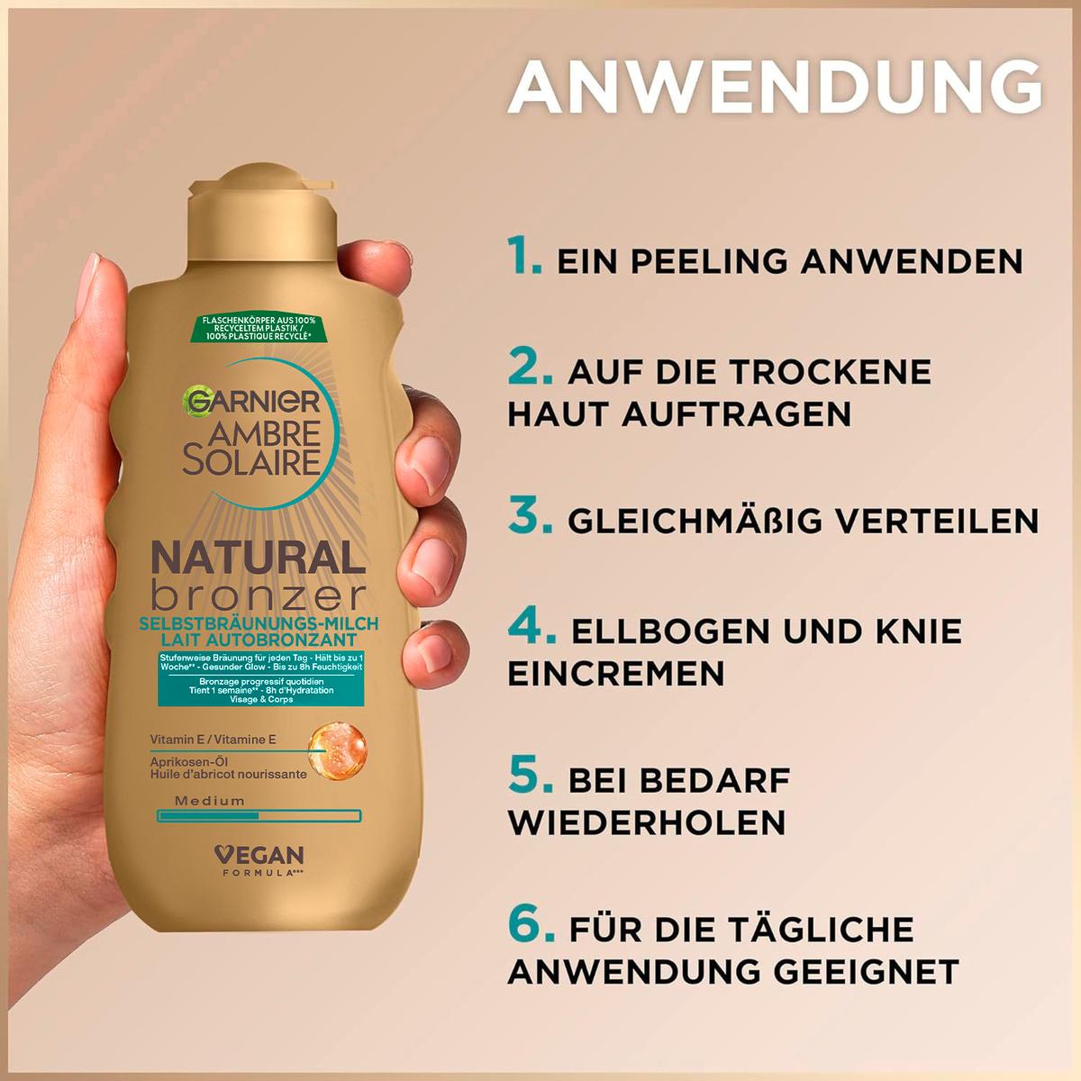 Produktbild Garnier Ambre Solaire Natural Bronzer Selbstbräunungs-Milch 6 von 7