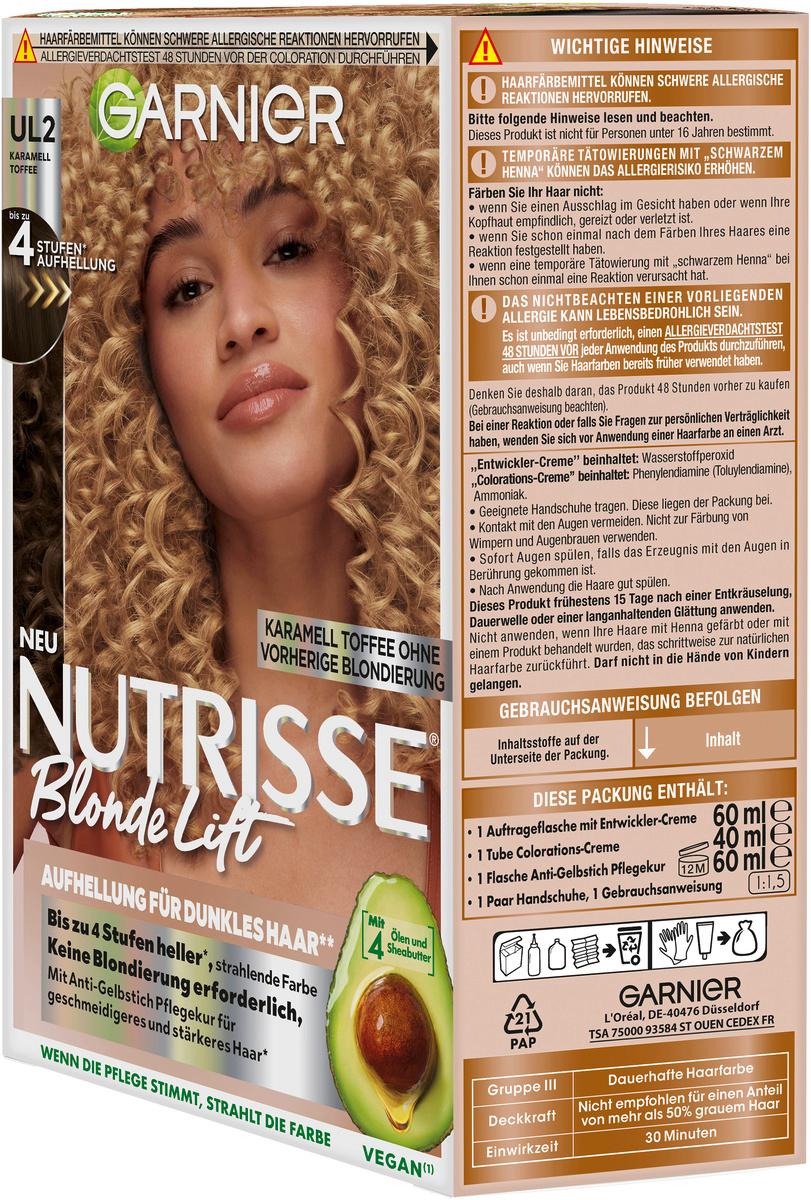 Produktbild Garnier Nutrisse Blonde Lift Karamell Toffee - Aufhellung für dunkles Haar UL2 3 von 9