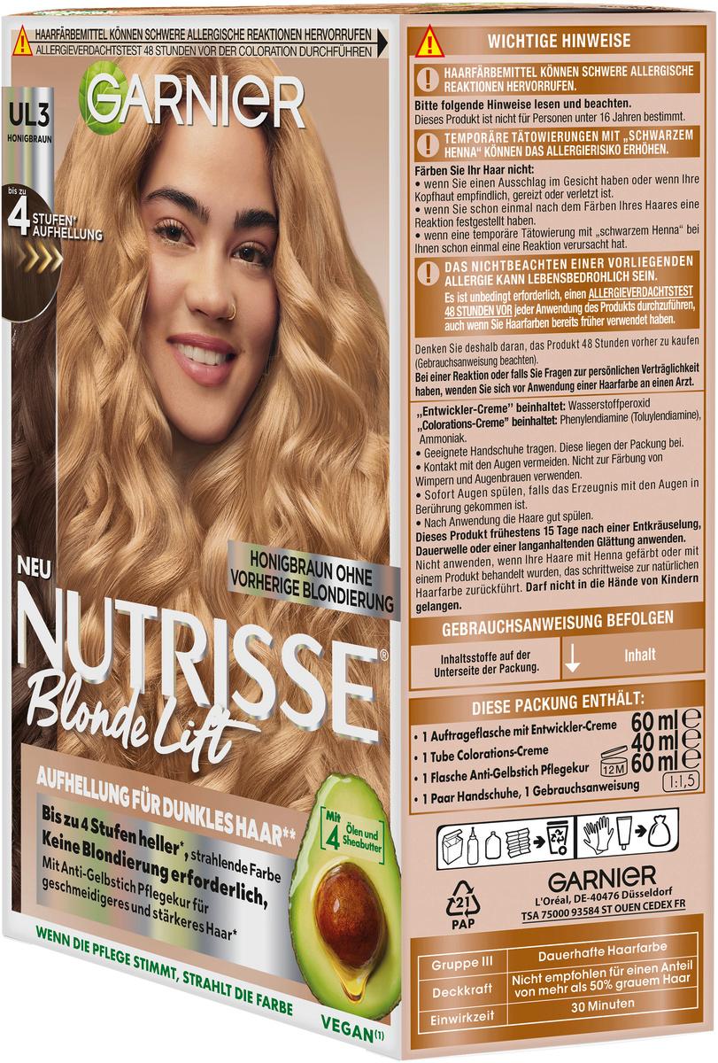 Produktbild Garnier Nutrisse Blonde Lift Honigbraun - Aufhellung für dunkles Haar UL3 3 von 10